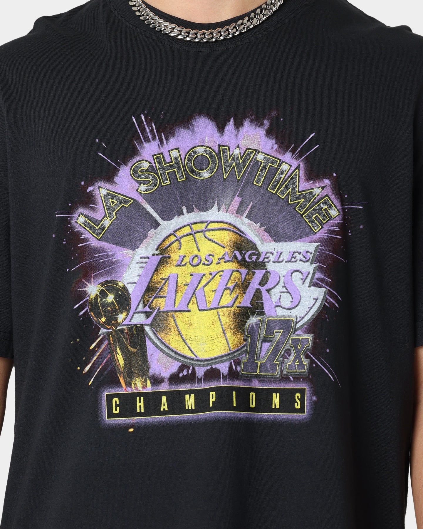 Mitchell & Ness Los Angeles Lakers Showtime Vintage T-Shirt Faded Black