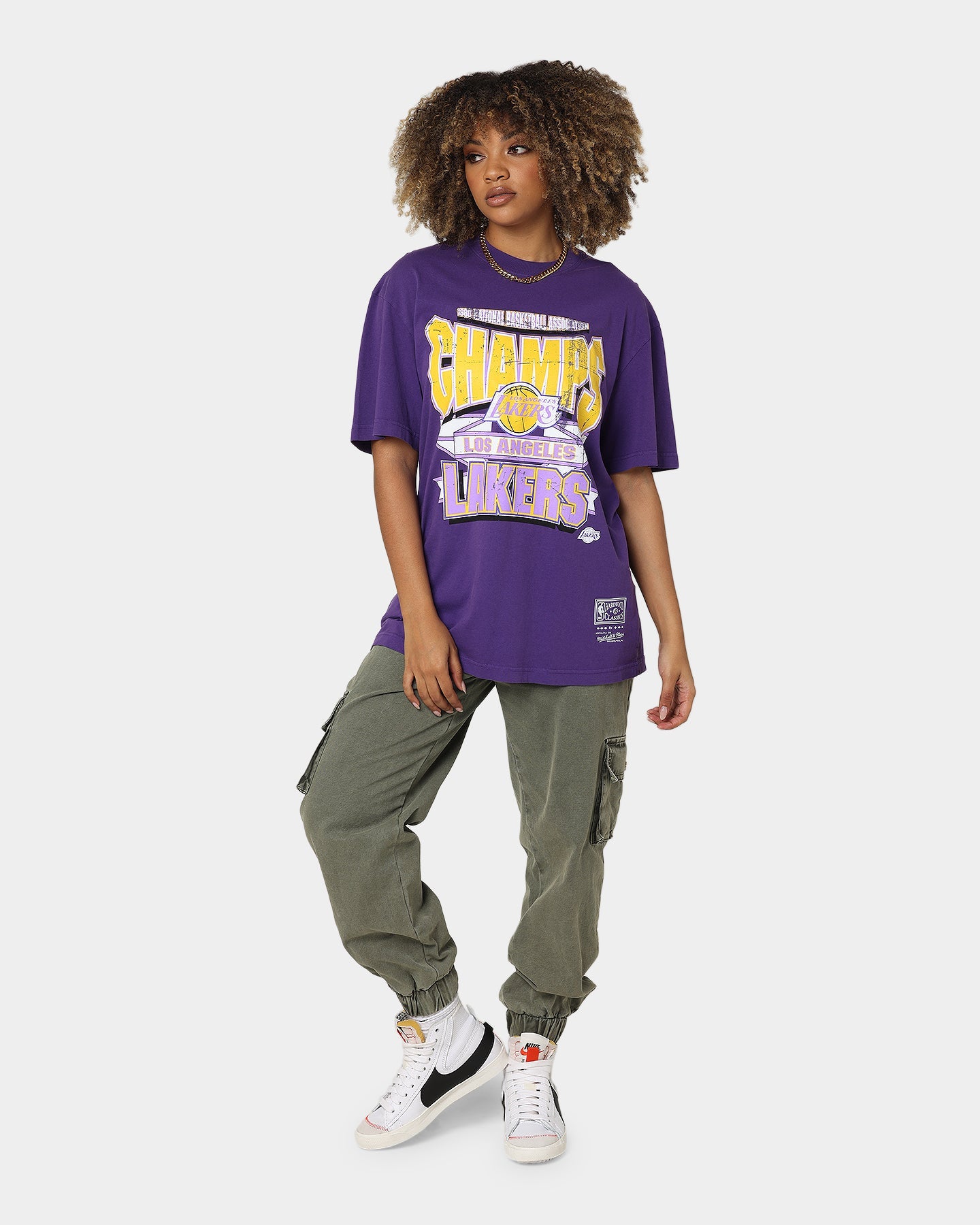 Mitchell & Ness Los Angeles Lakers Vintage Champs T-Shirt Faded Purple Style001