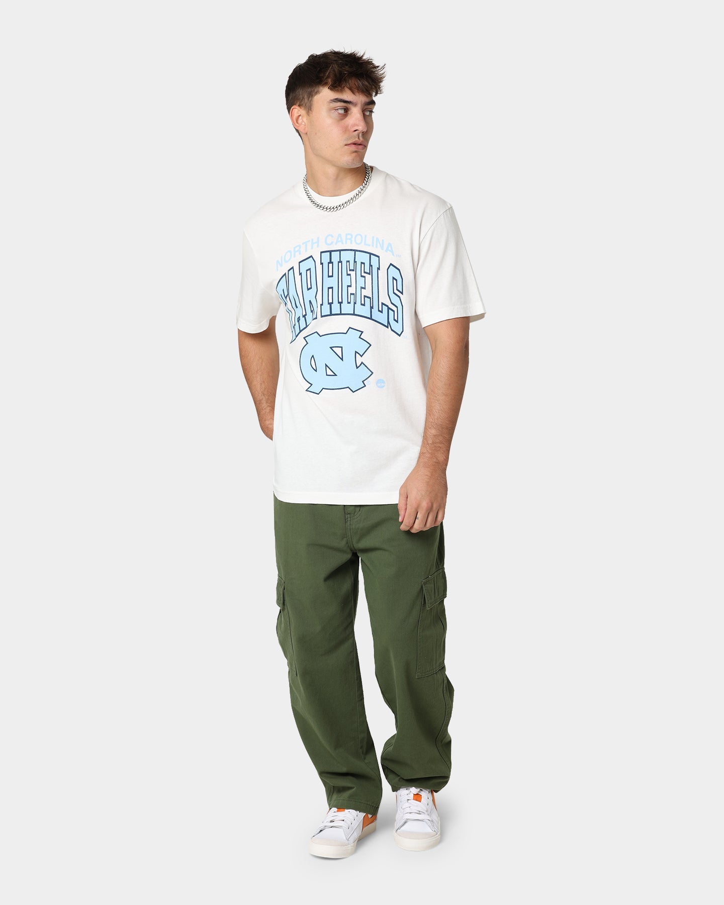 Mitchell & Ness UNC Tar Heels XL Arch Vintage T-Shirt Vintage White