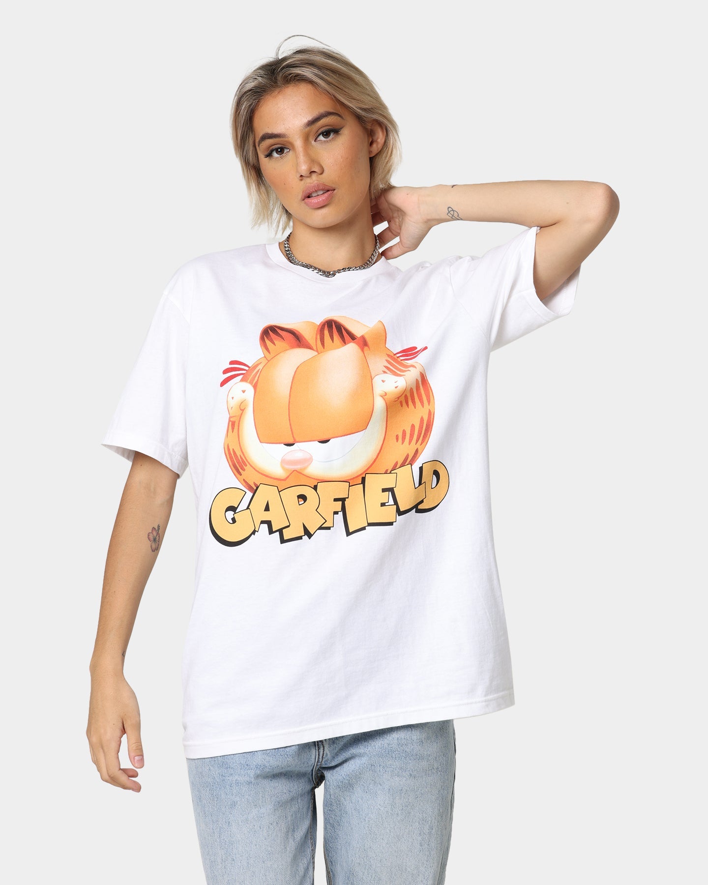 American Thrift X Garfield Face T-Shirt White Style001