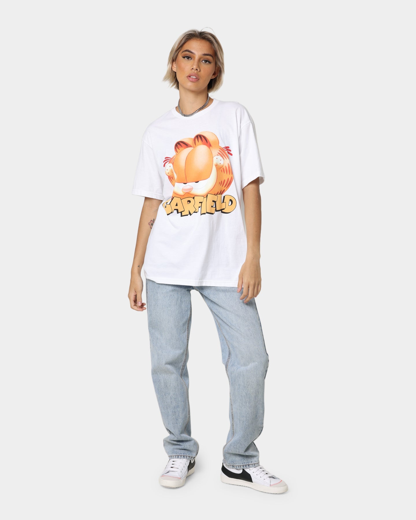 American Thrift X Garfield Face T-Shirt White Style001