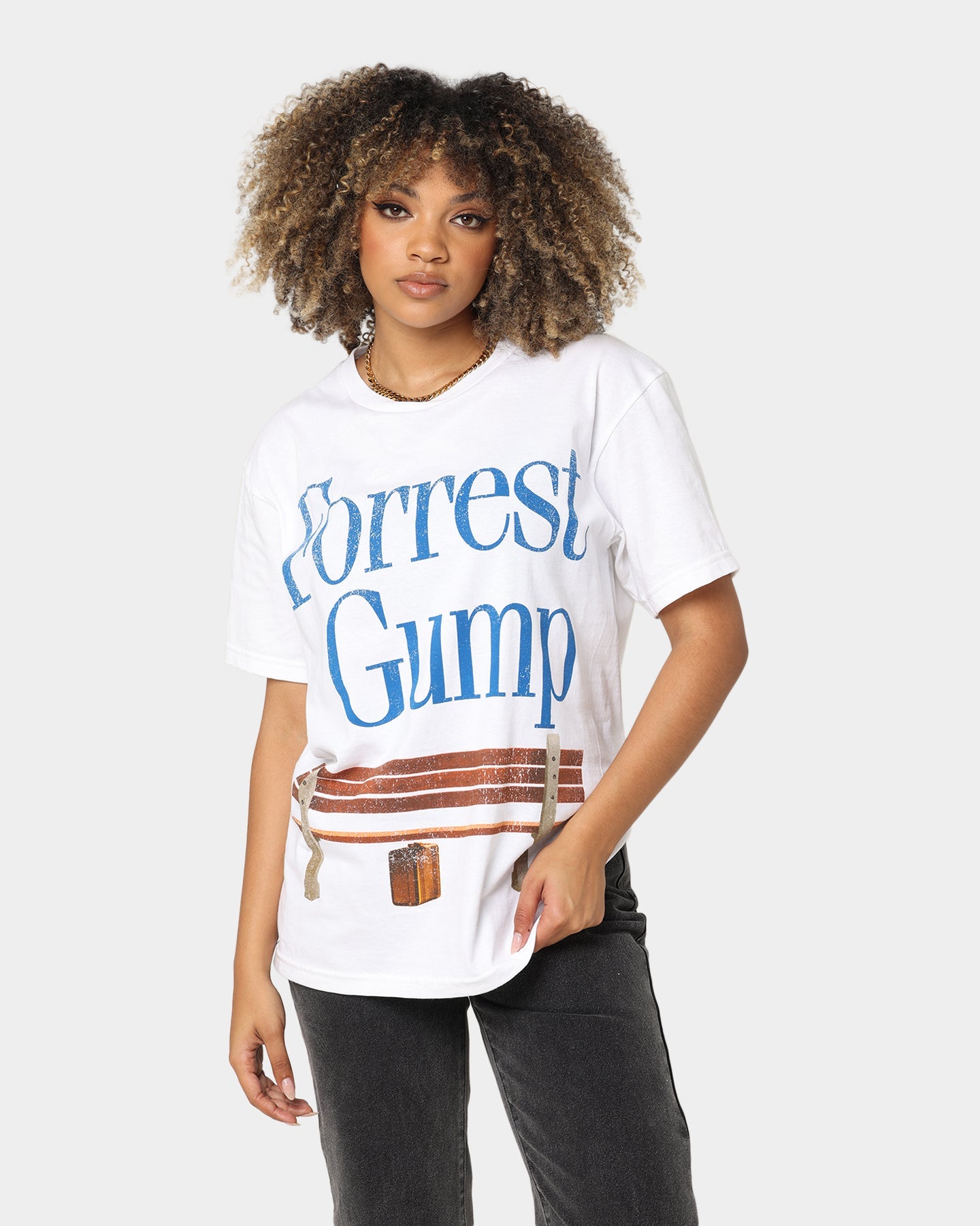 American Thrift X Forest Gump Forest Gump T-Shirt White Style001