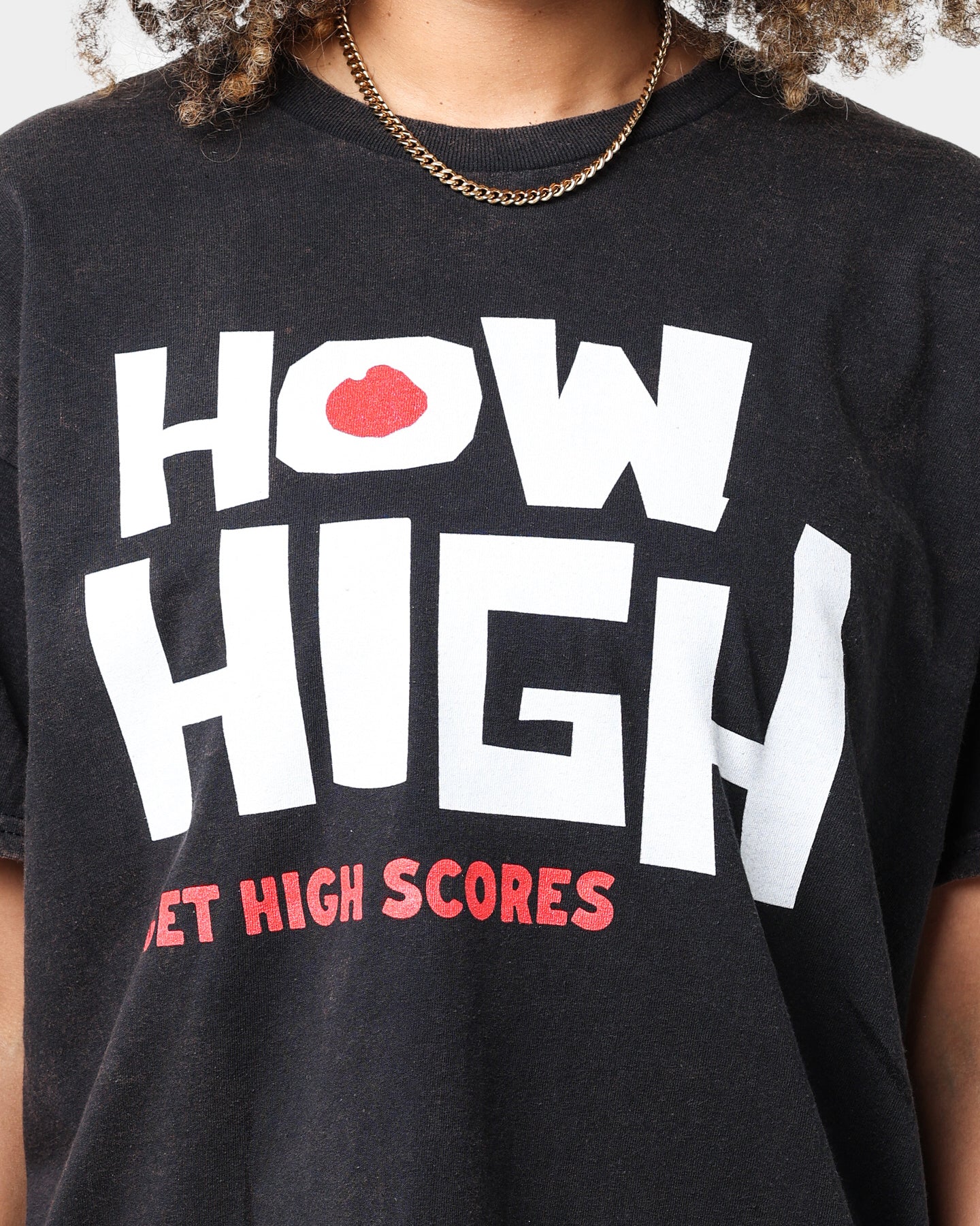 American Thrift X 420 How High Vintage T-Shirt Washed Black Style001