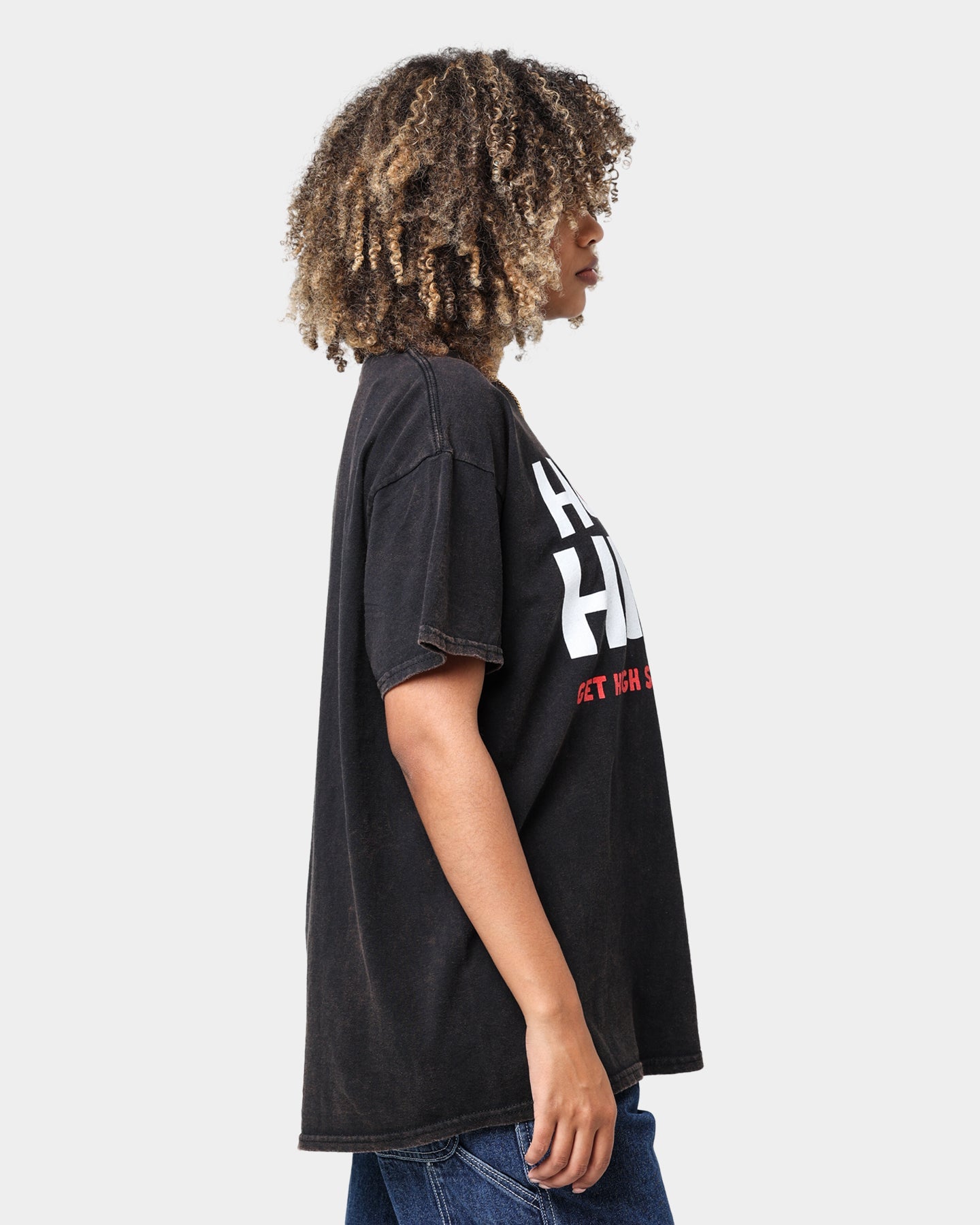 American Thrift X 420 How High Vintage T-Shirt Washed Black Style001