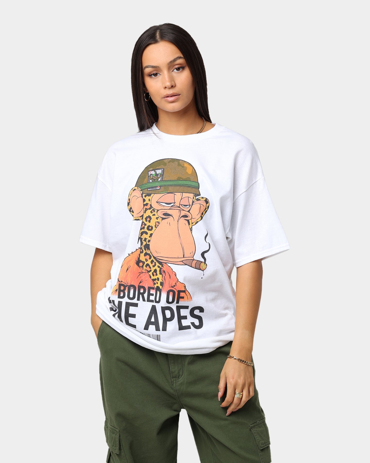 Culture Kings x Champ Medici "Bored Of The Apes" #6723 T-Shirt White Style001