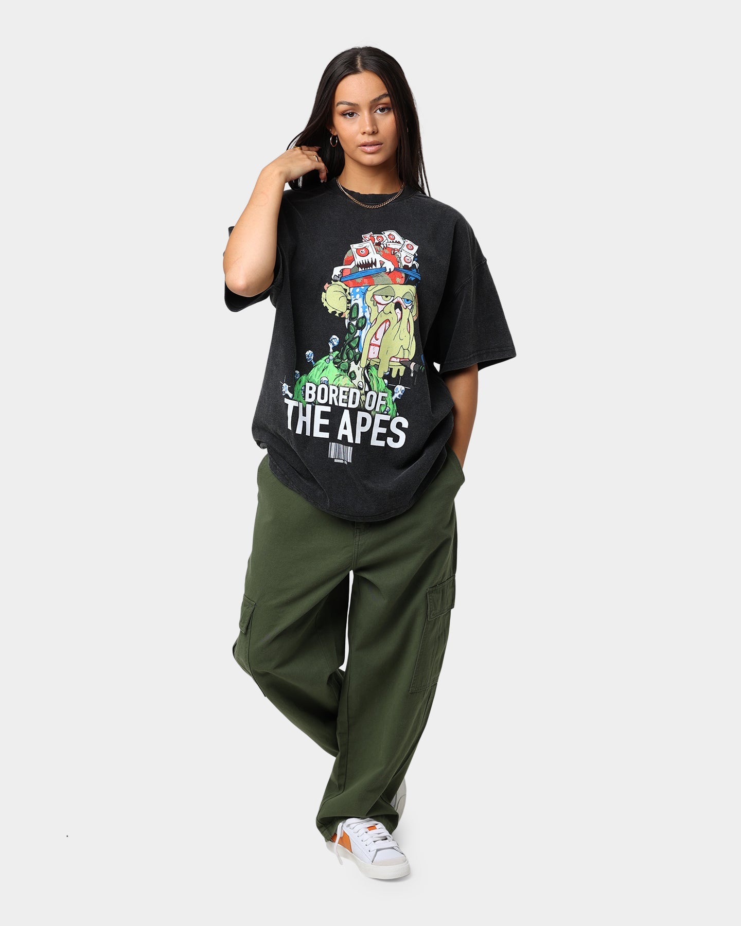 Culture Kings x Champ Medici "Bored Of The Apes" Mutant Ape #23446 V1 Vintage T-Shirt Vintage Black Style001
