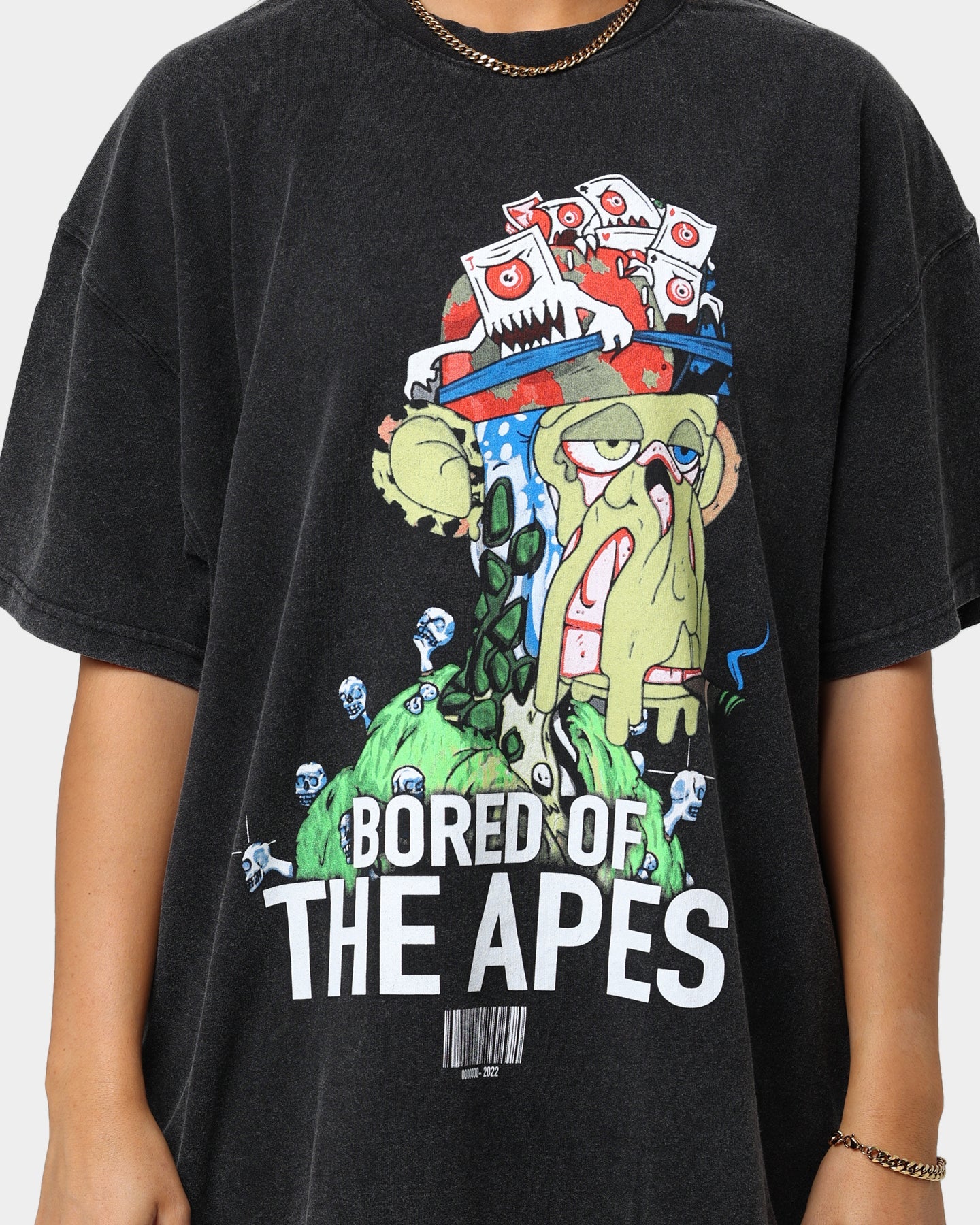 Culture Kings x Champ Medici "Bored Of The Apes" Mutant Ape #23446 V1 Vintage T-Shirt Vintage Black Style001