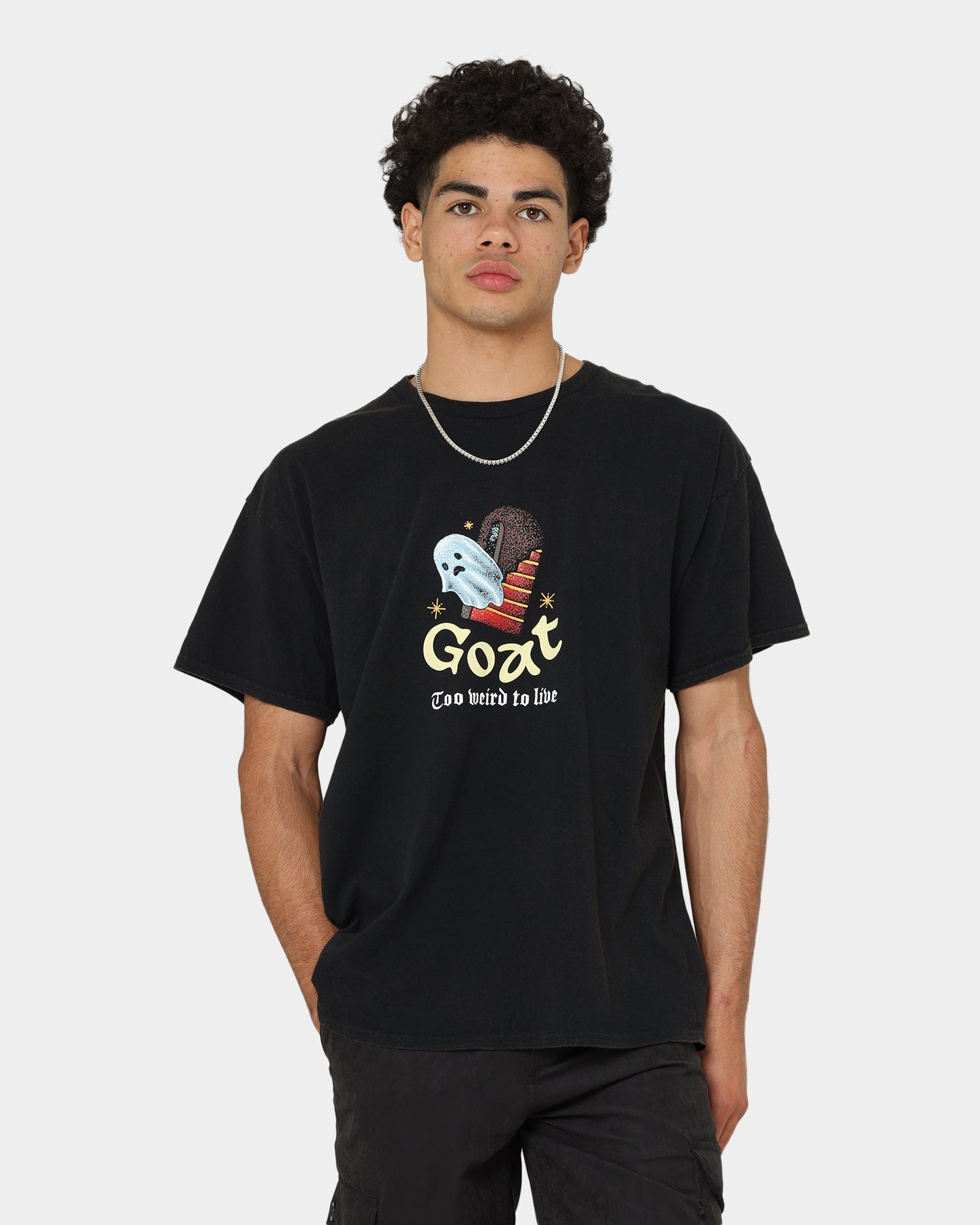 Goat Crew Too Weird To Live Vintage T-Shirt Black Wash