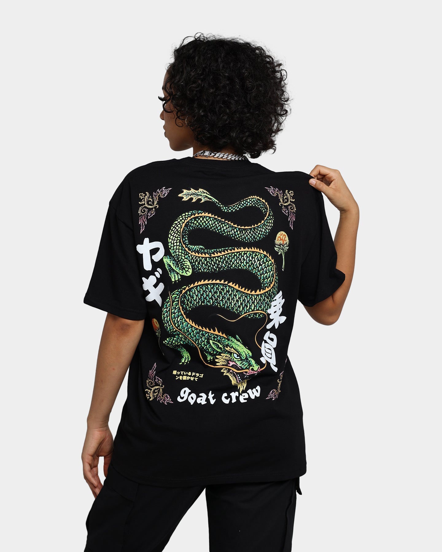 Goat Crew Sleeping Dragons T-Shirt Black Style001