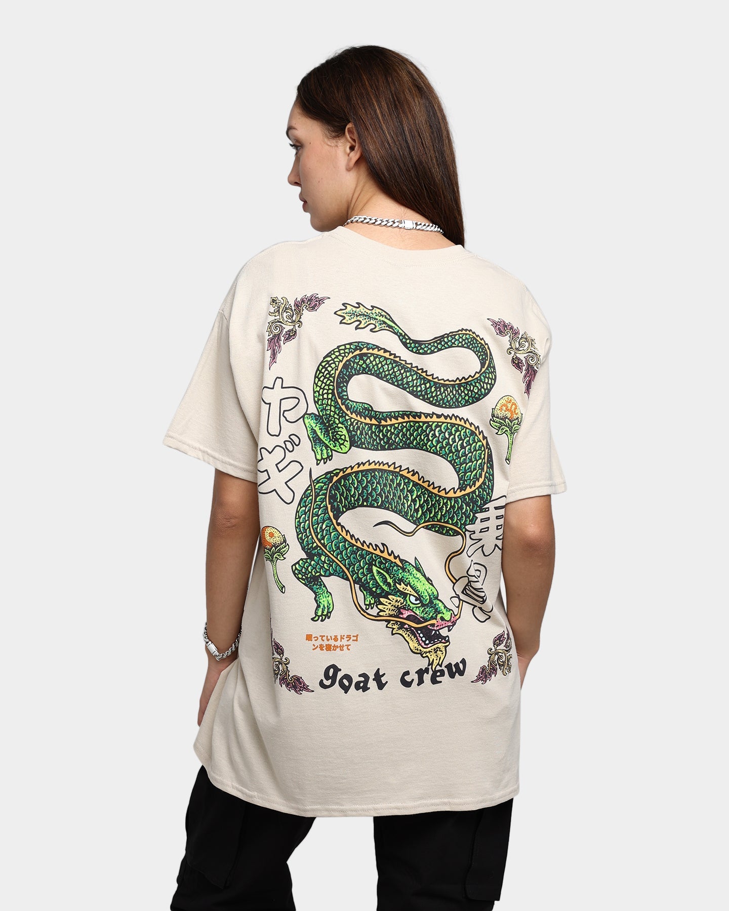 Goat Crew Sleeping Dragons T-Shirt Off White Style001