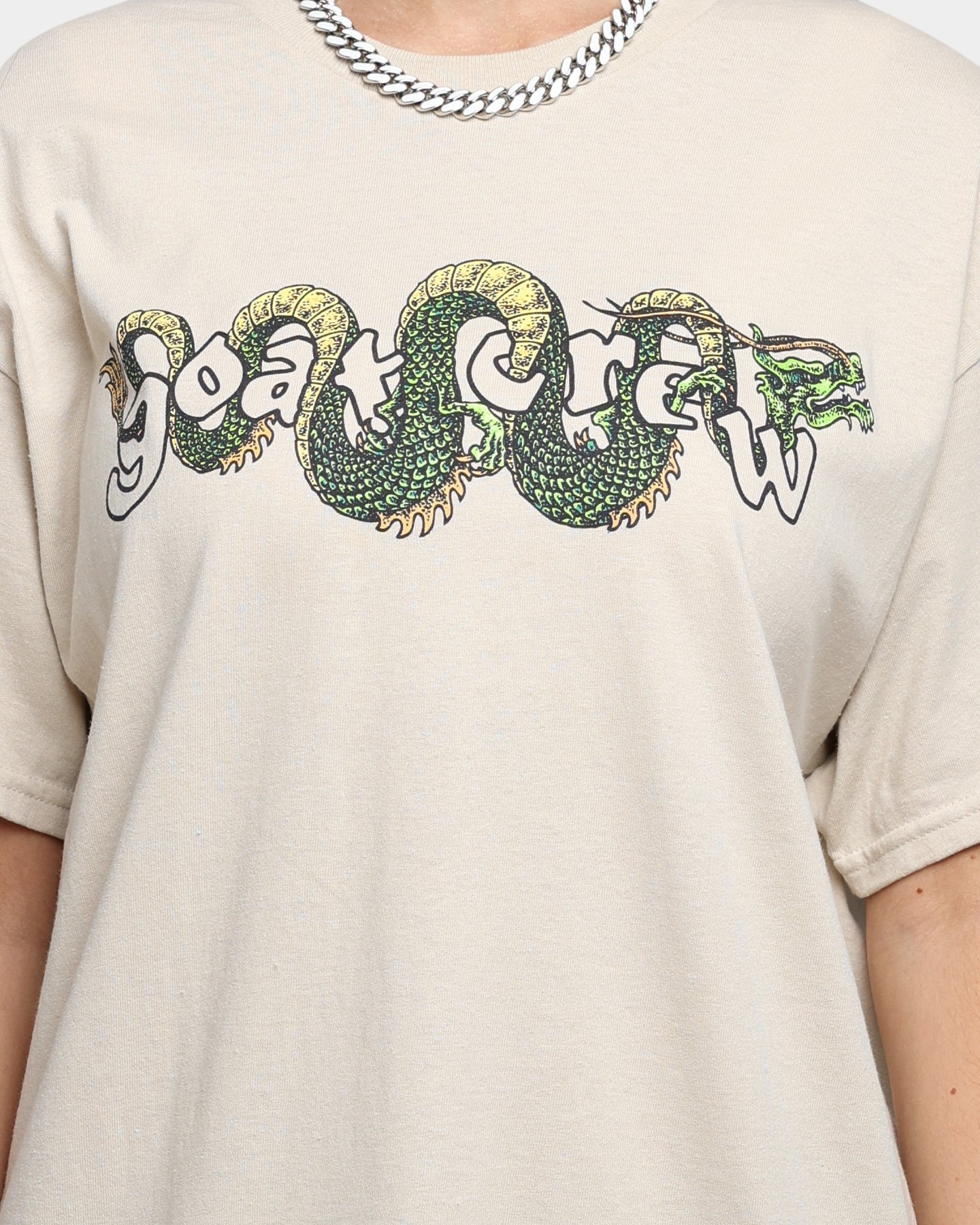 Goat Crew Sleeping Dragons T-Shirt Off White Style001