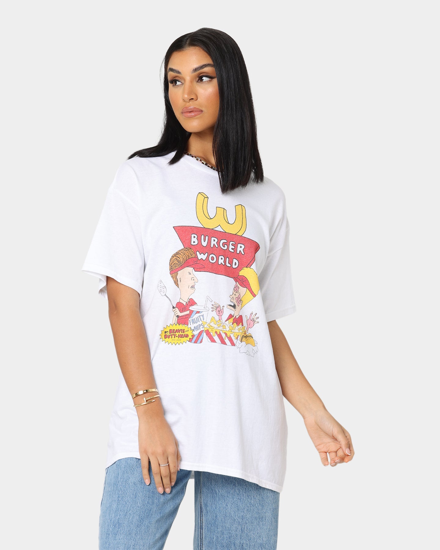 American Thrift American Thrift X Beavis & Butthead Burger World T-Shirt White Style001