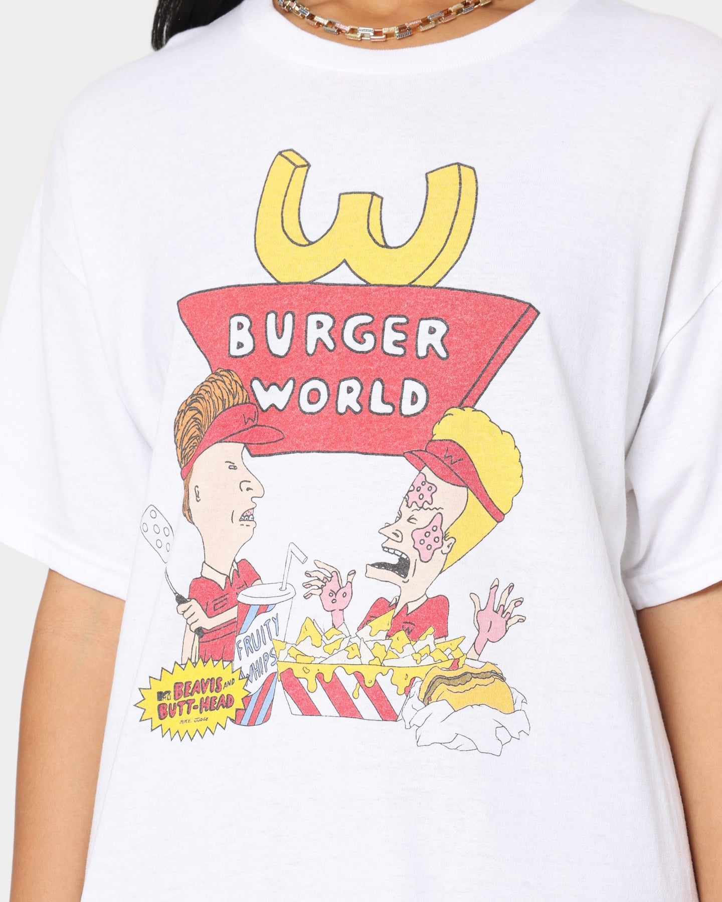 American Thrift American Thrift X Beavis & Butthead Burger World T-Shirt White Style001