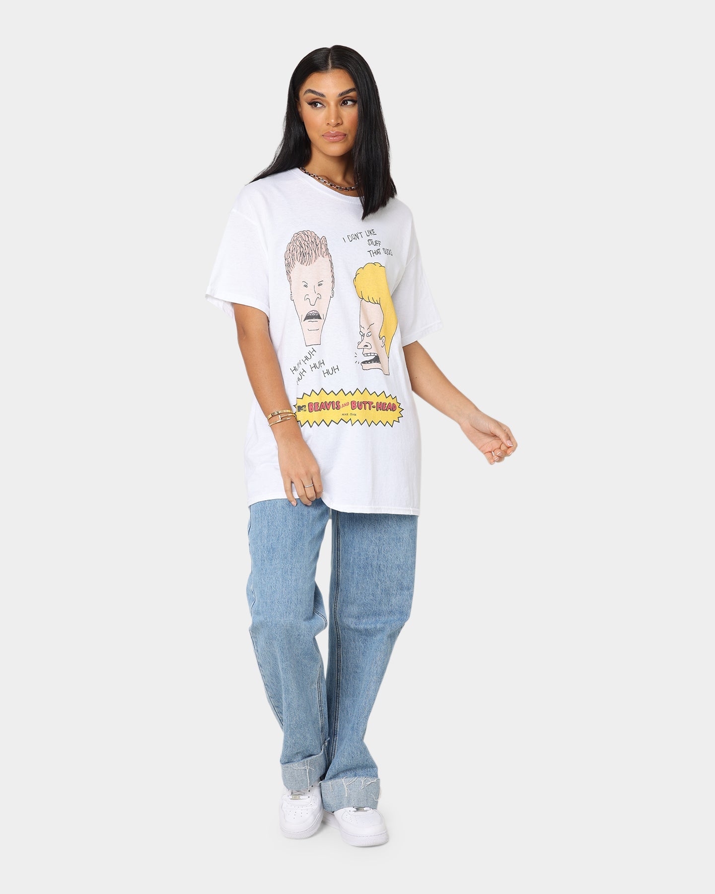 American Thrift American Thrift X Beavis & Butthead Stuff Sucks T-Shirt White Style001