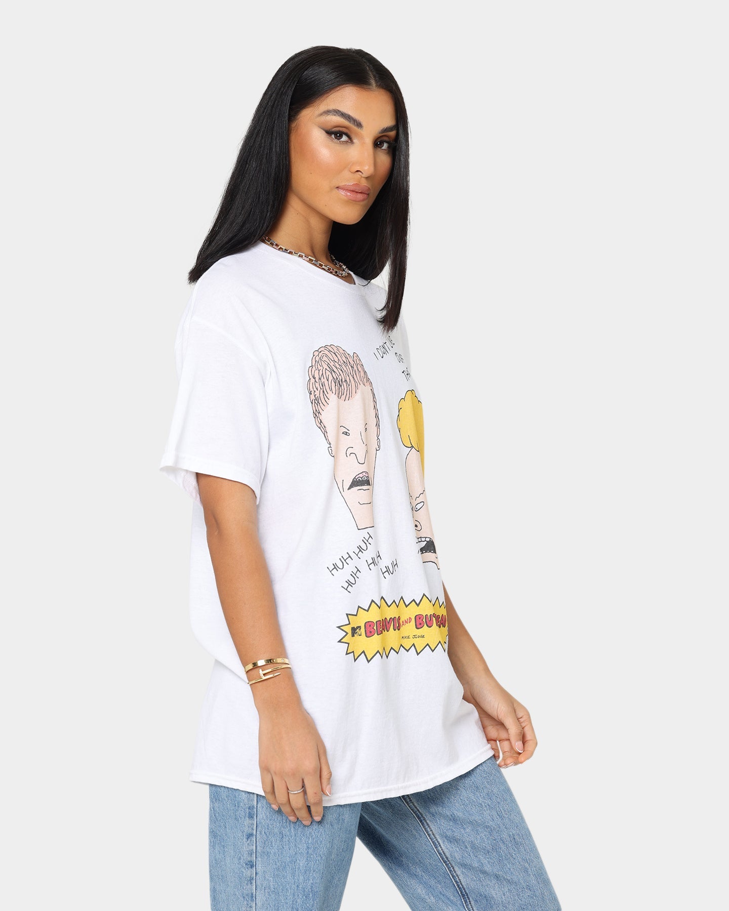 American Thrift American Thrift X Beavis & Butthead Stuff Sucks T-Shirt White Style001