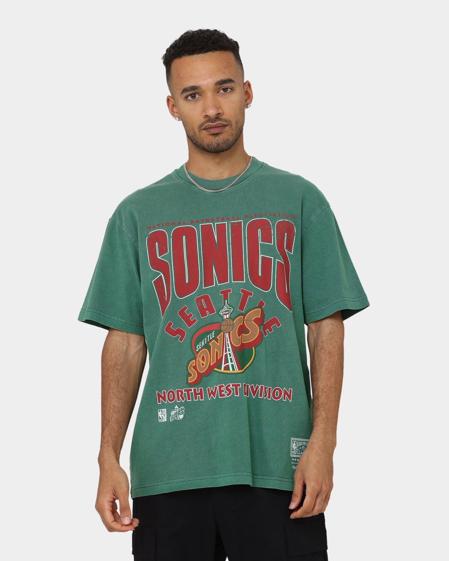 Mitchell & Ness Seattle Sonics Division Arch T-Shirt Faded Green