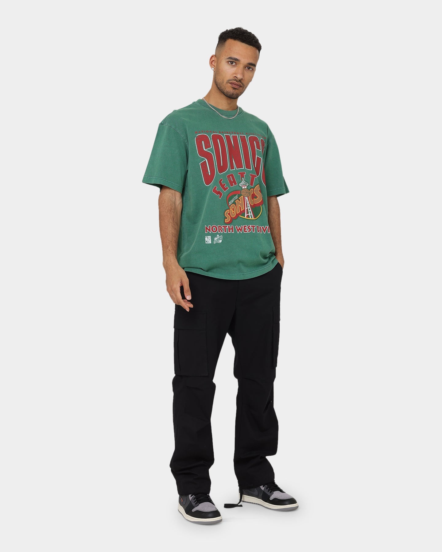 Mitchell & Ness Seattle Sonics Division Arch T-Shirt Faded Green