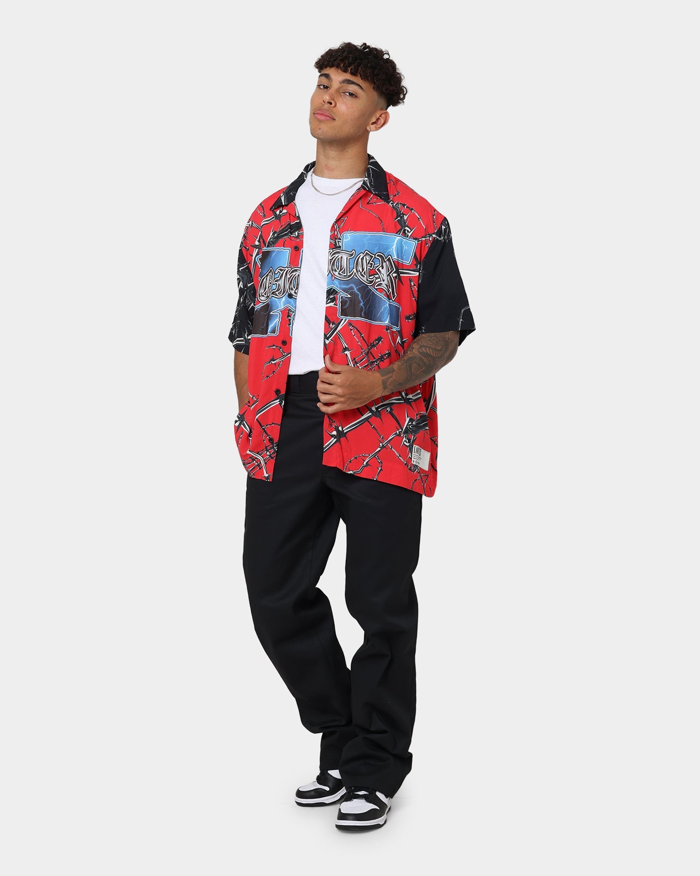 Loiter Frontline Button Up Shirt Red