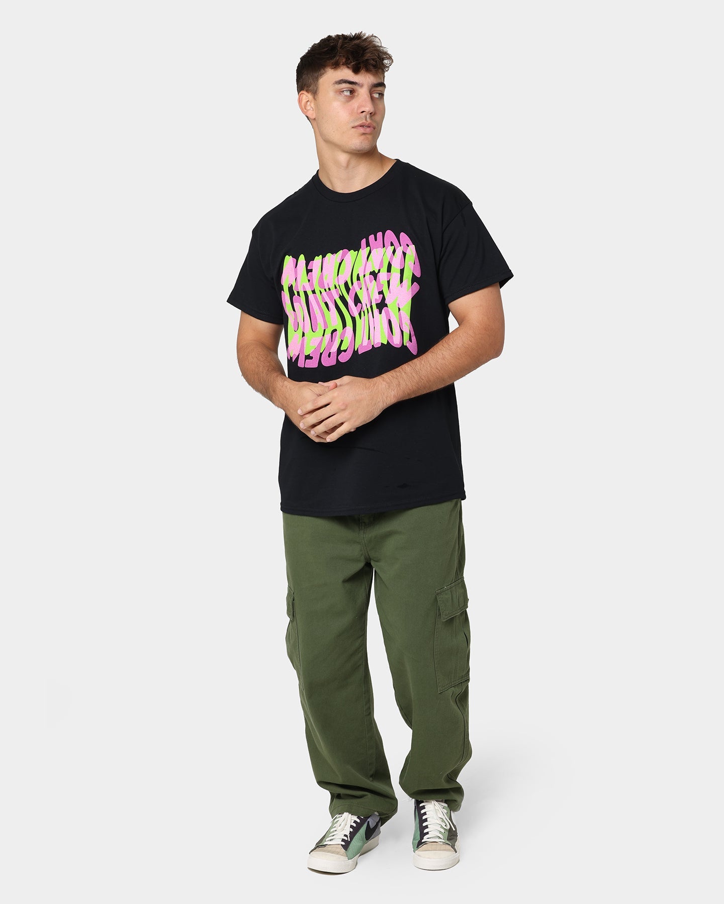 Goat Crew Warped Logo T-Shirt Black/Purple