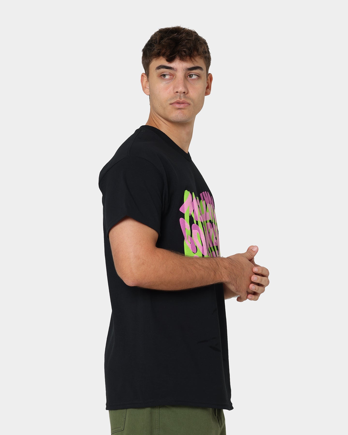 Goat Crew Warped Logo T-Shirt Black/Purple