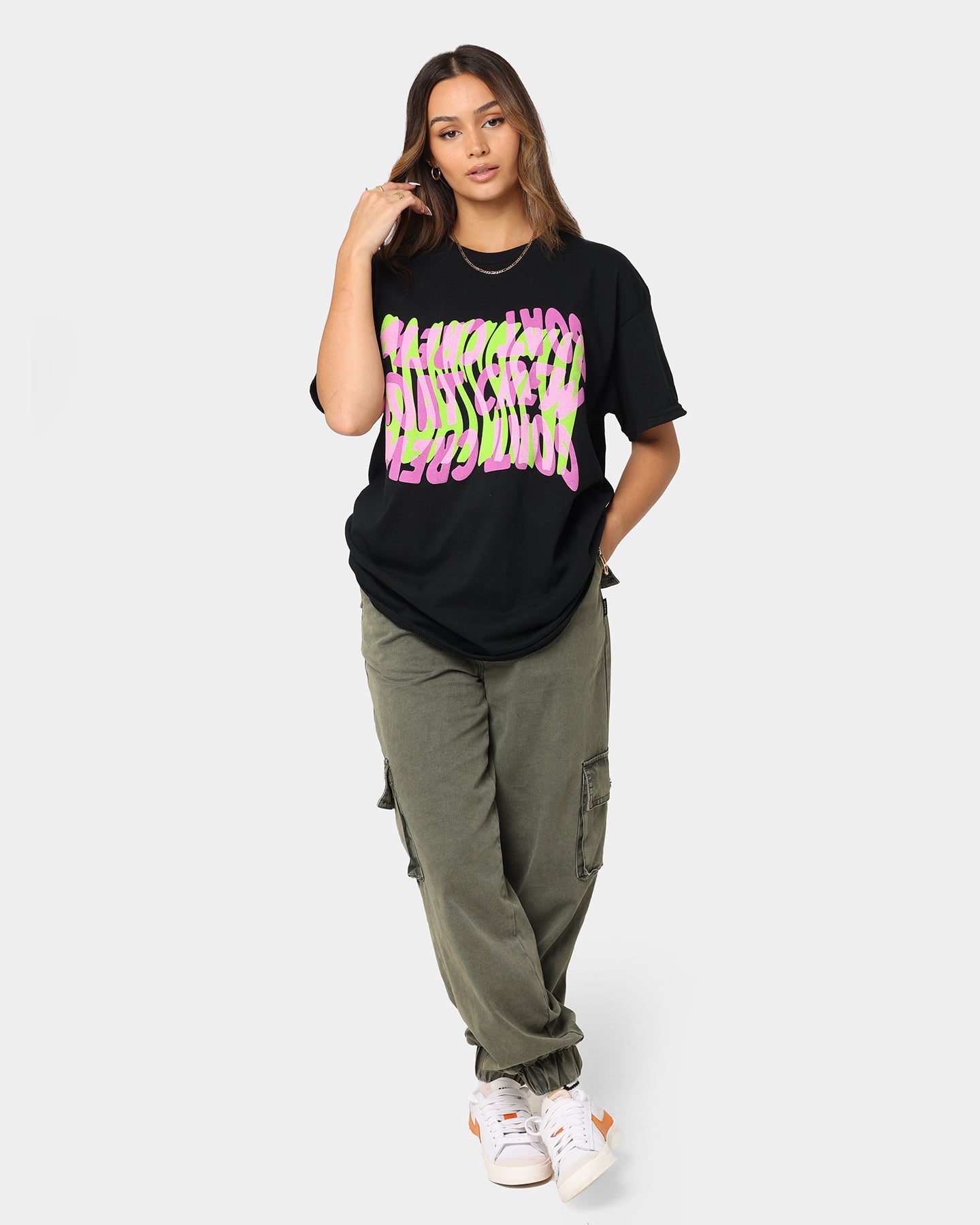 Goat Crew Warped Logo T-Shirt Black/Purple Style001