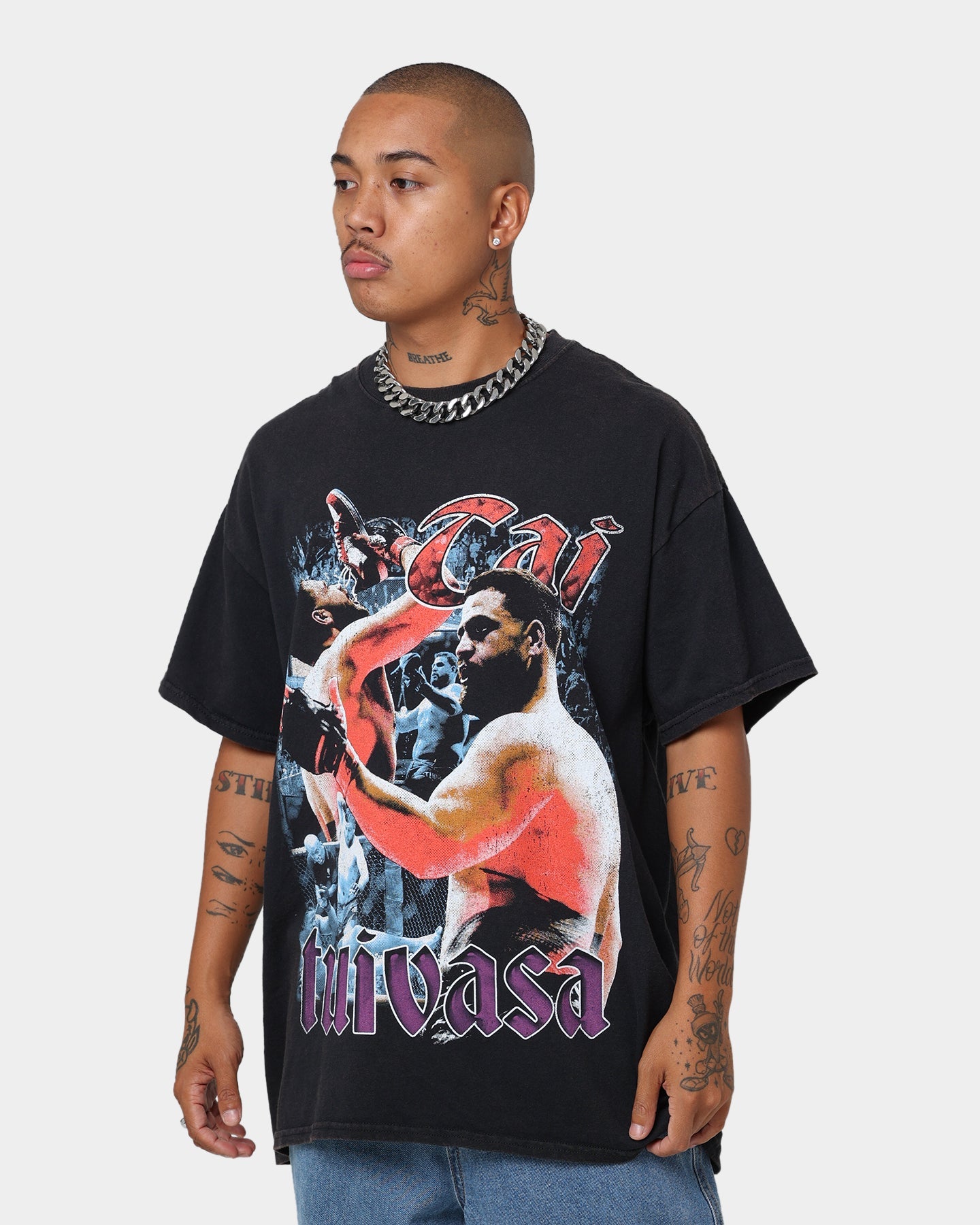 Goat Crew X Tai Tuivasa Bam Bam Vintage T-Shirt Washed Black