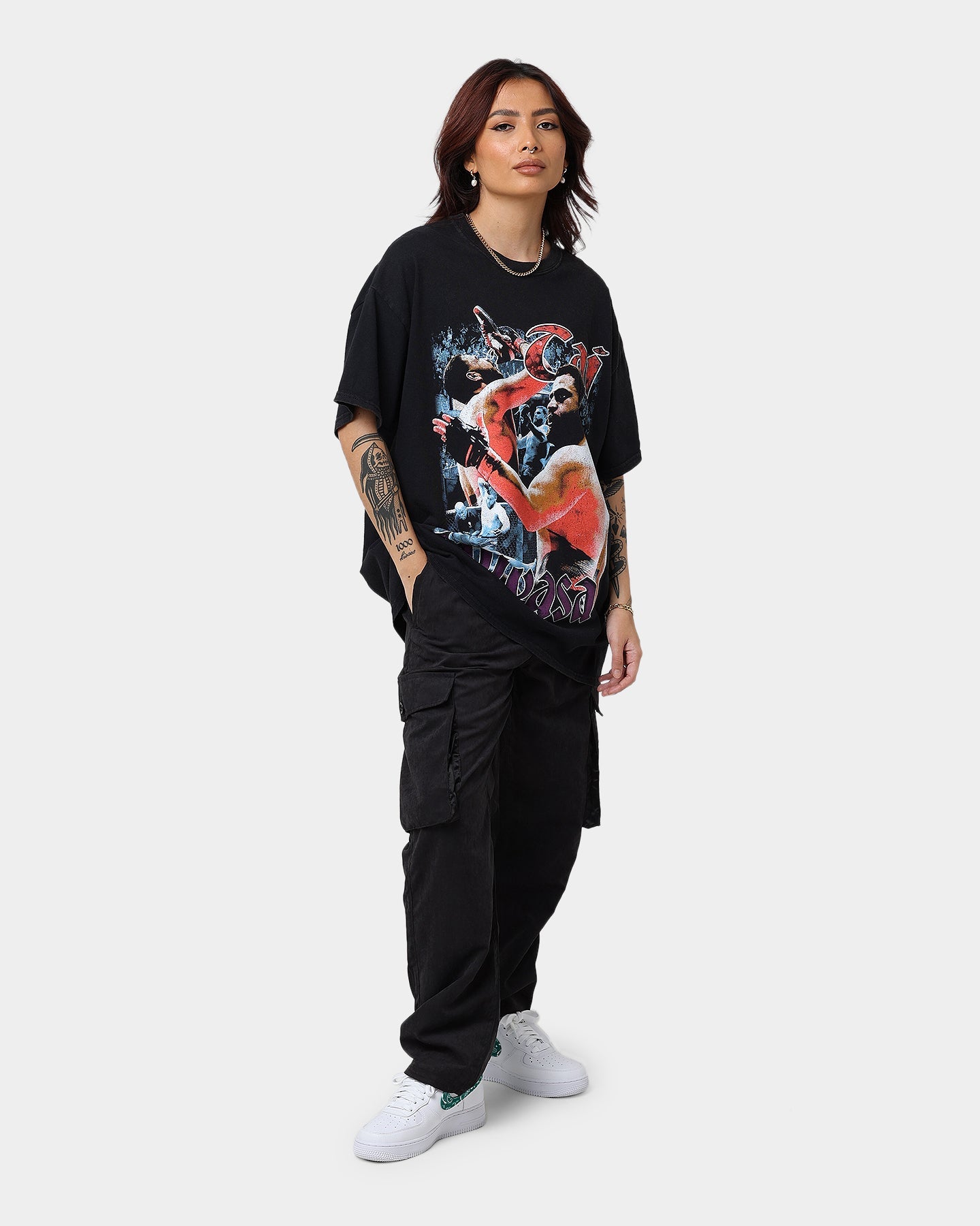 Goat Crew X Tai Tuivasa Bam Bam Vintage T-Shirt Washed Black Style001