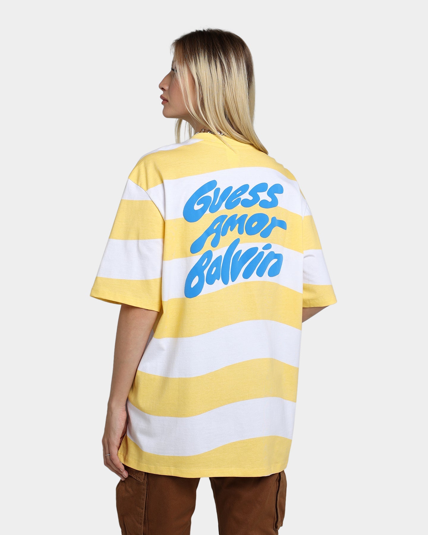 Guess Originals GUESS Originals X J Balvin Wavy T-Shirt Yellow Sunspots Style001