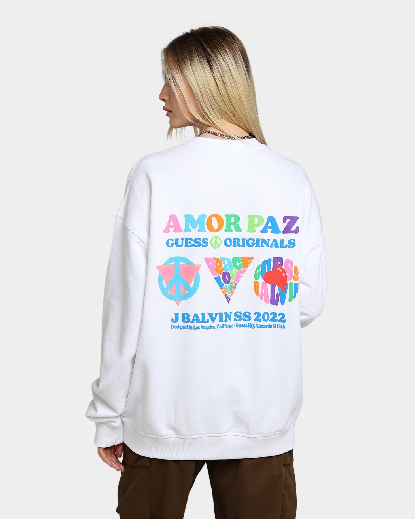 Guess Originals GUESS Originals X J Balvin Amor Sweat Shirt Pure White Style001