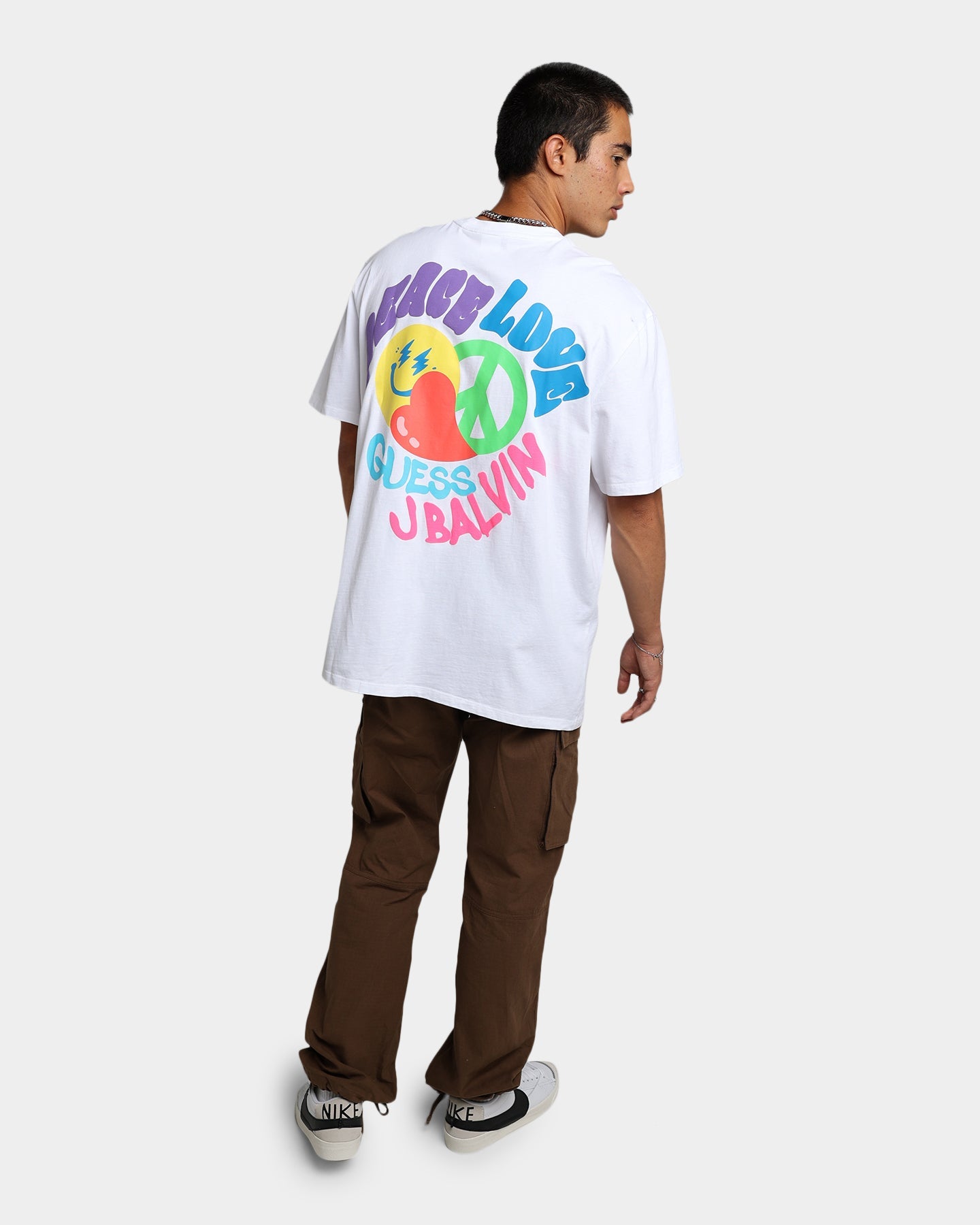 Guess Originals GUESS Originals X J Balvin Peace Love T-Shirt Pure White