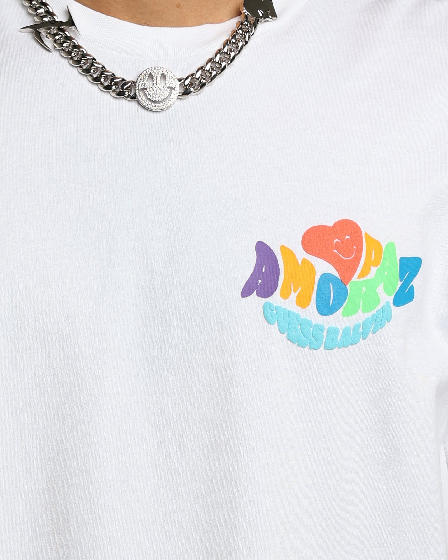 Guess Originals GUESS Originals X J Balvin Peace Love T-Shirt Pure White