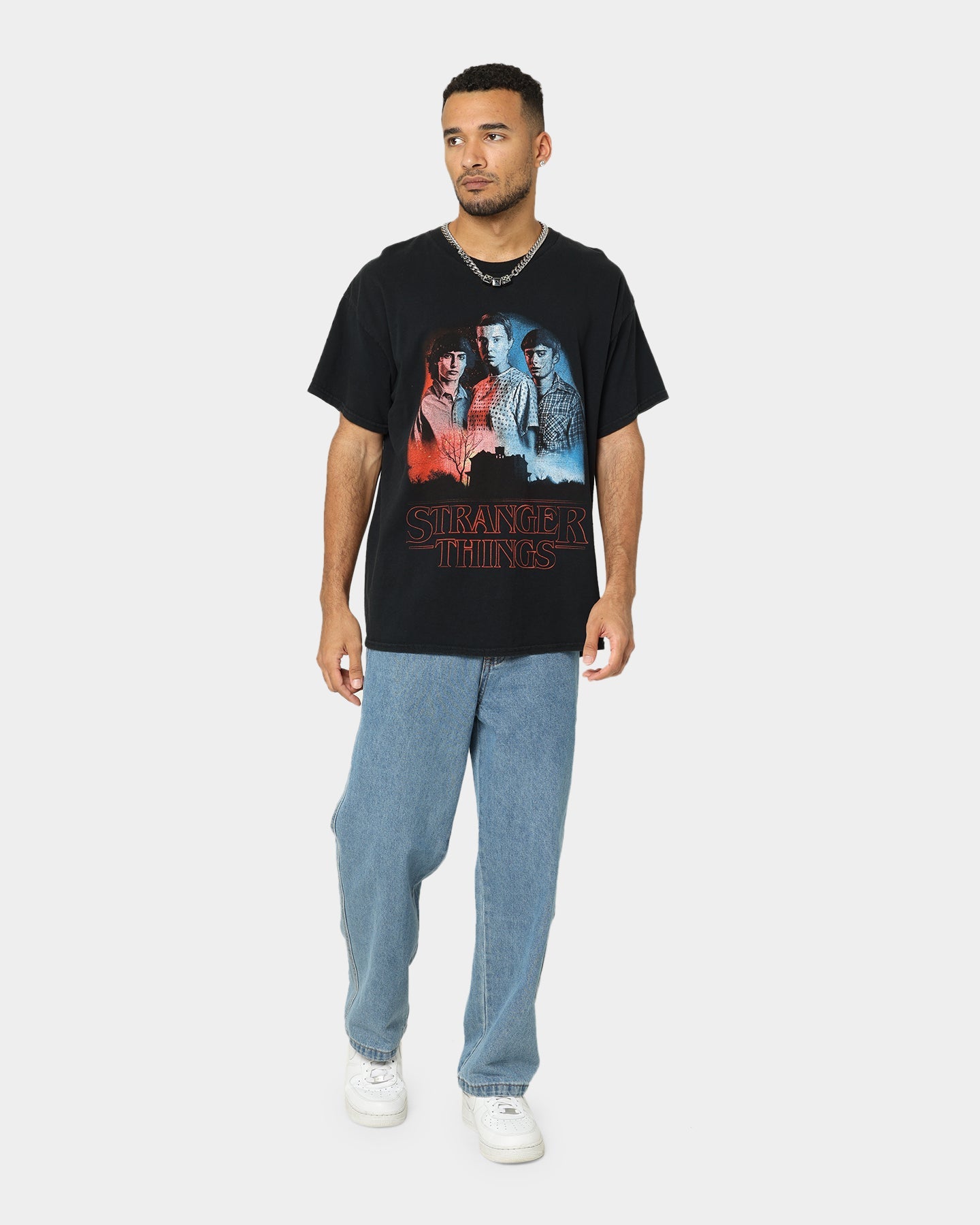 Goat Crew X Stranger Things Beginning Vintage T-Shirt Washed Black