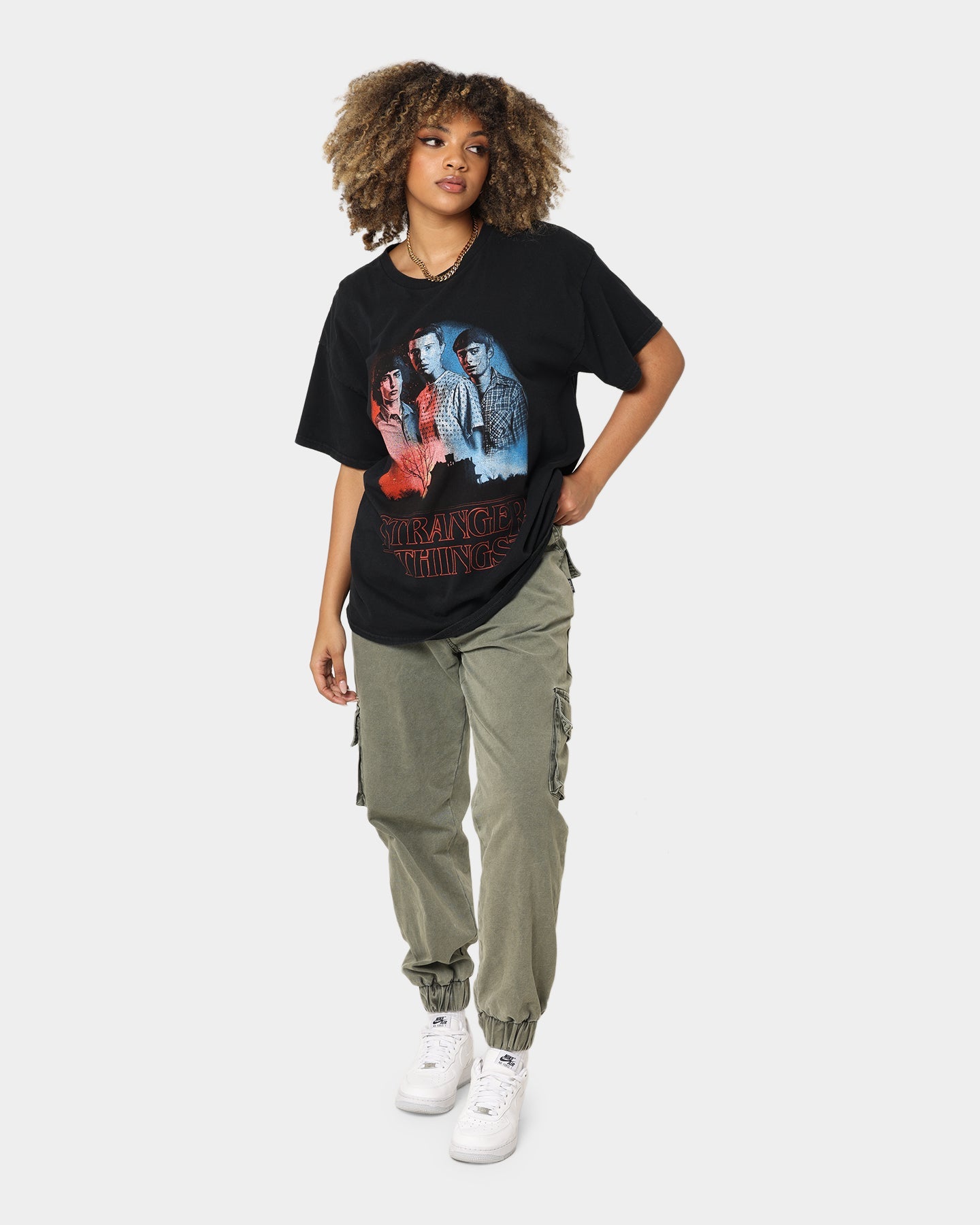 Goat Crew X Stranger Things Beginning Vintage T-Shirt Washed Black Style001