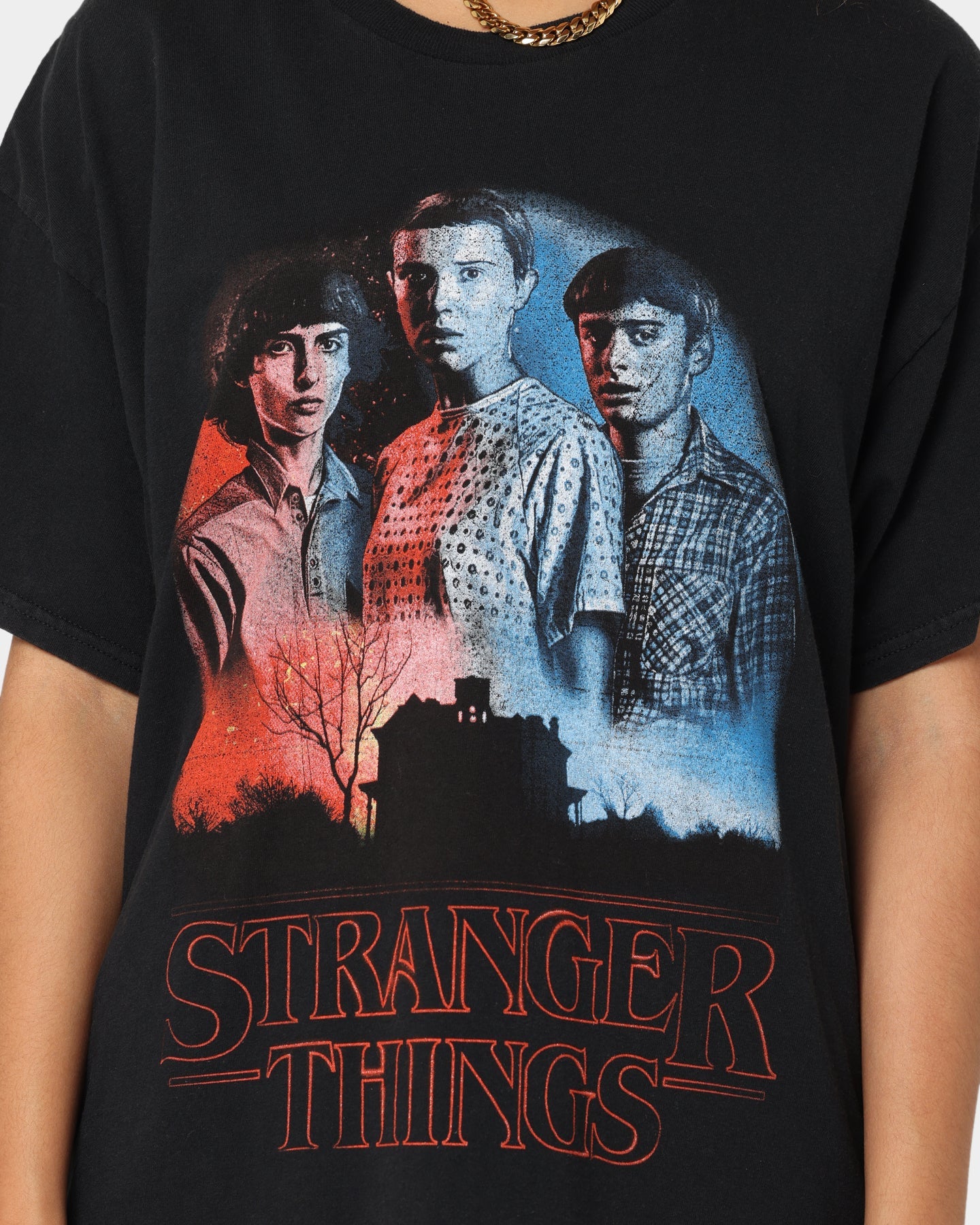 Goat Crew X Stranger Things Beginning Vintage T-Shirt Washed Black Style001