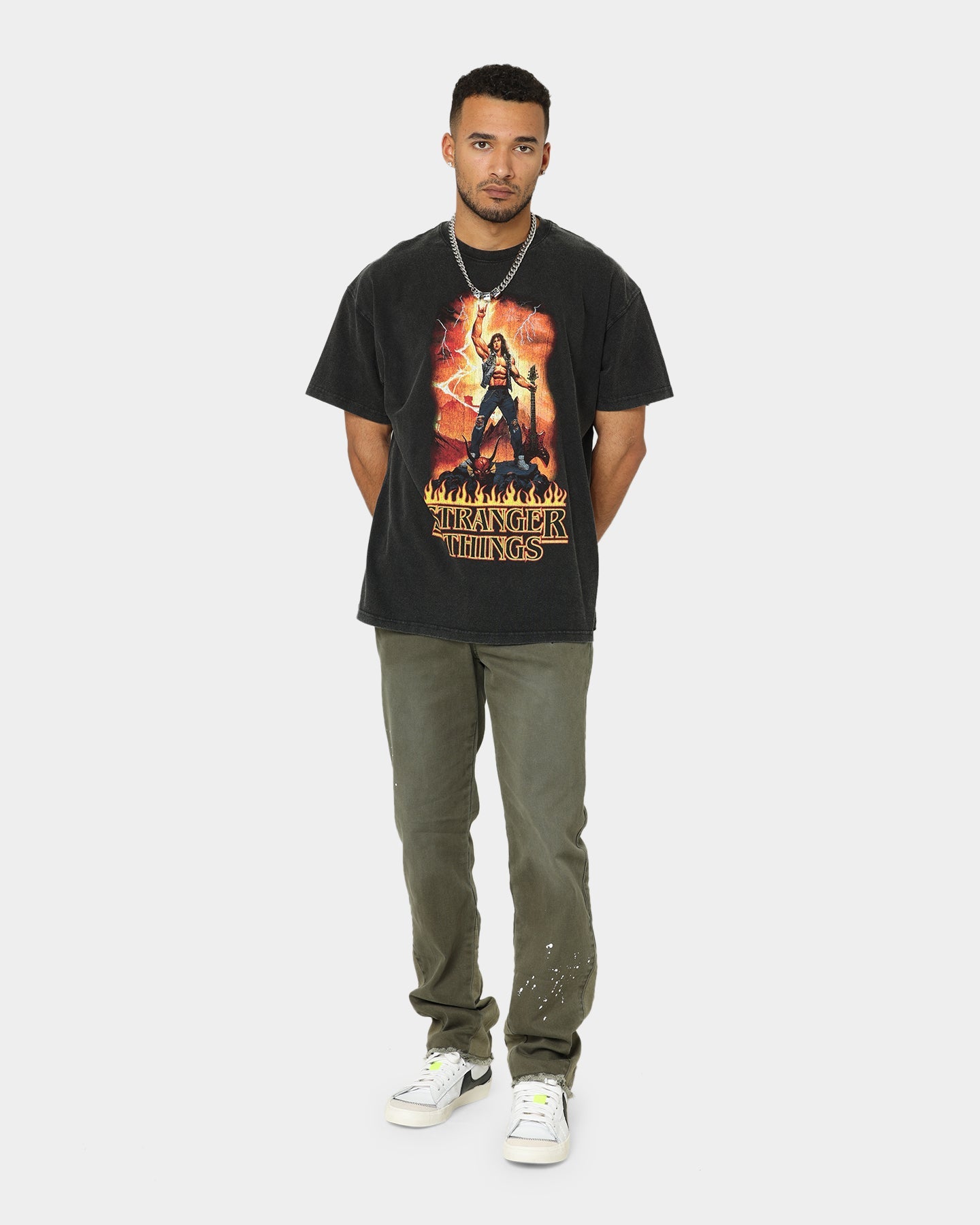 Goat Crew X Stranger Things Metal Vintage T-Shirt Vintage Black