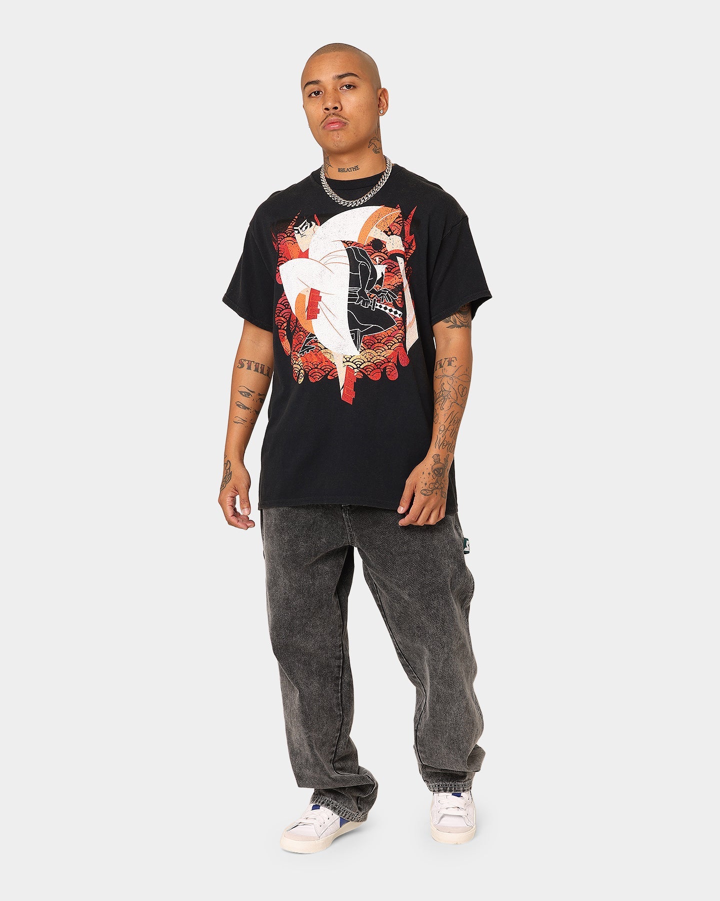 American Thrift X Samurai Jack Jack Vintage T-Shirt Black