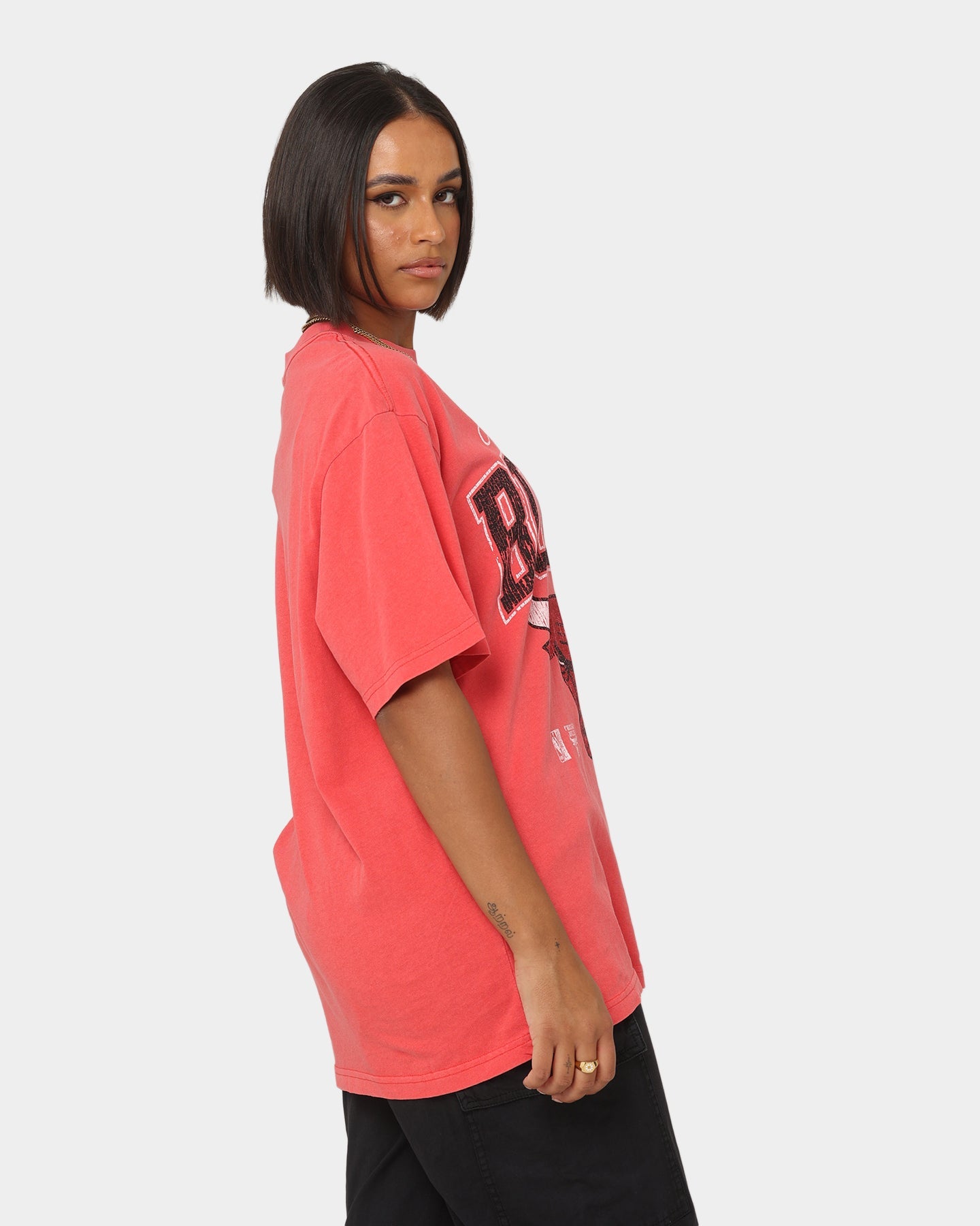 Mitchell & Ness Women's XL Arch T-Shirt Faded Red
