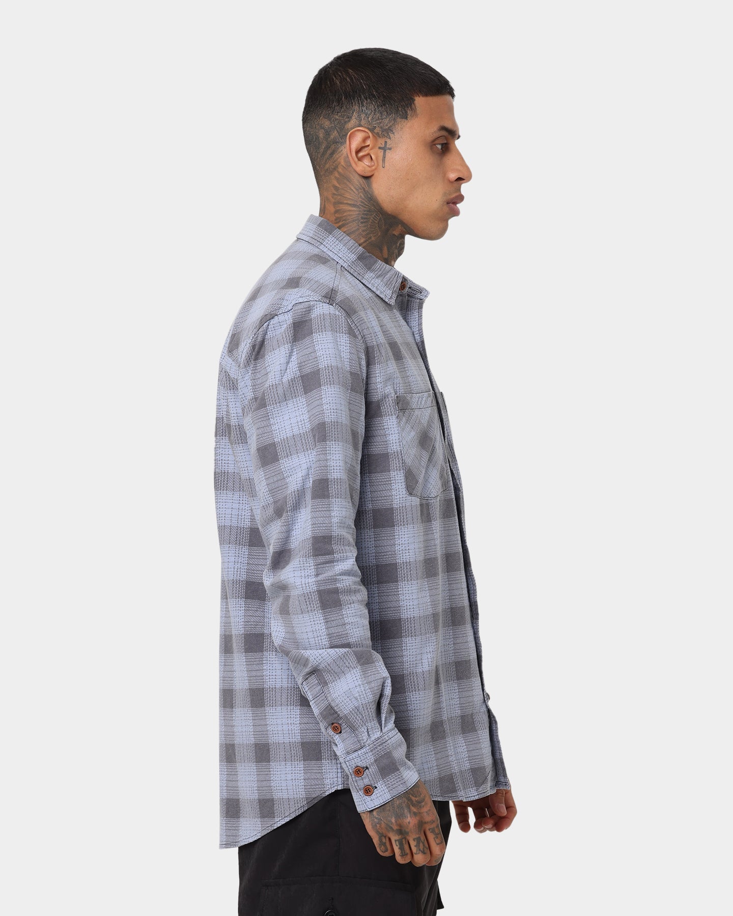 Nena and Pasadena Charge Casual Shirt Blue/Grey Check