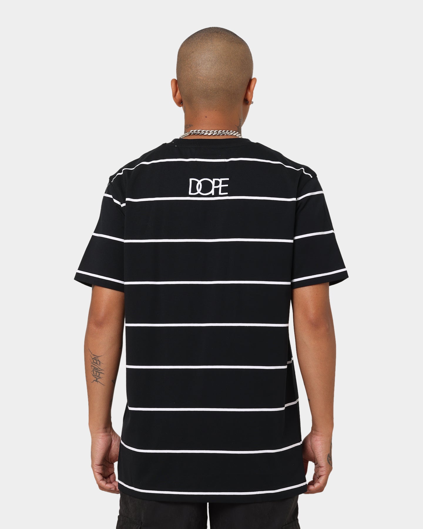 Dope Daisy Stripe T-Shirt Black/White/Multi-Coloured