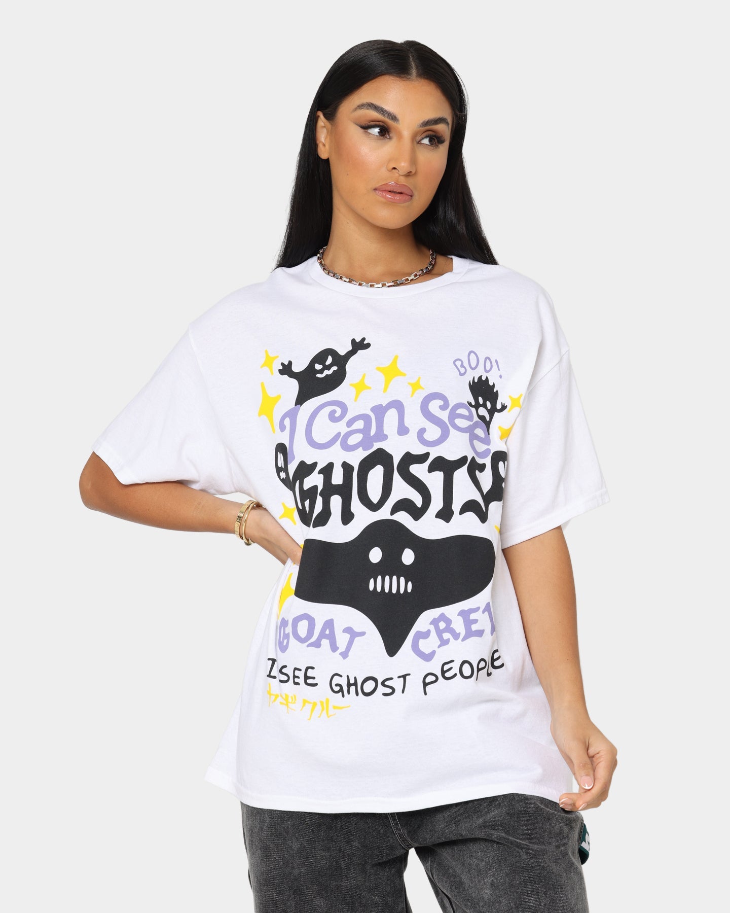 Goat Crew I Can See Ghosts All Over Print T-Shirt White Style001