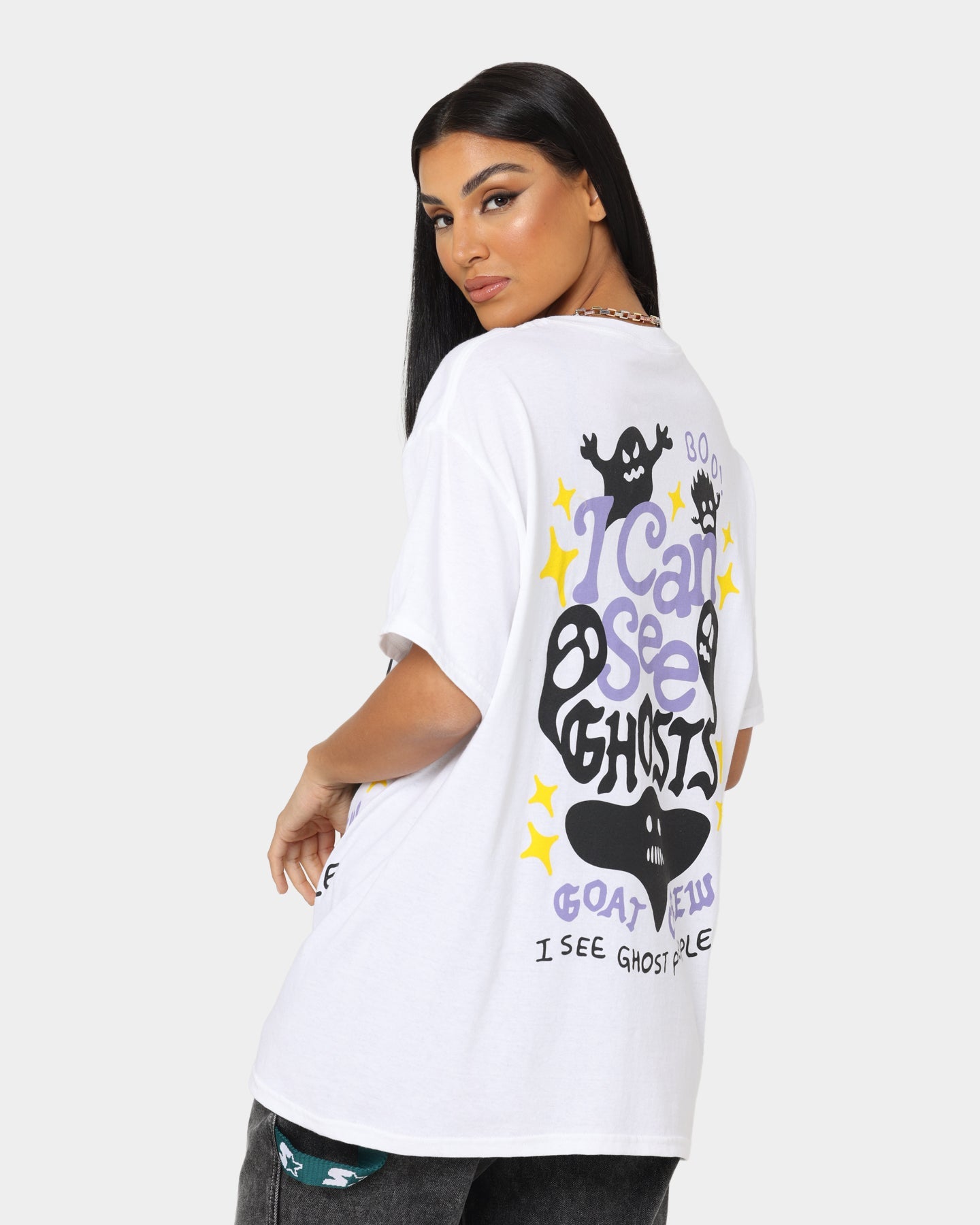 Goat Crew I Can See Ghosts All Over Print T-Shirt White Style001