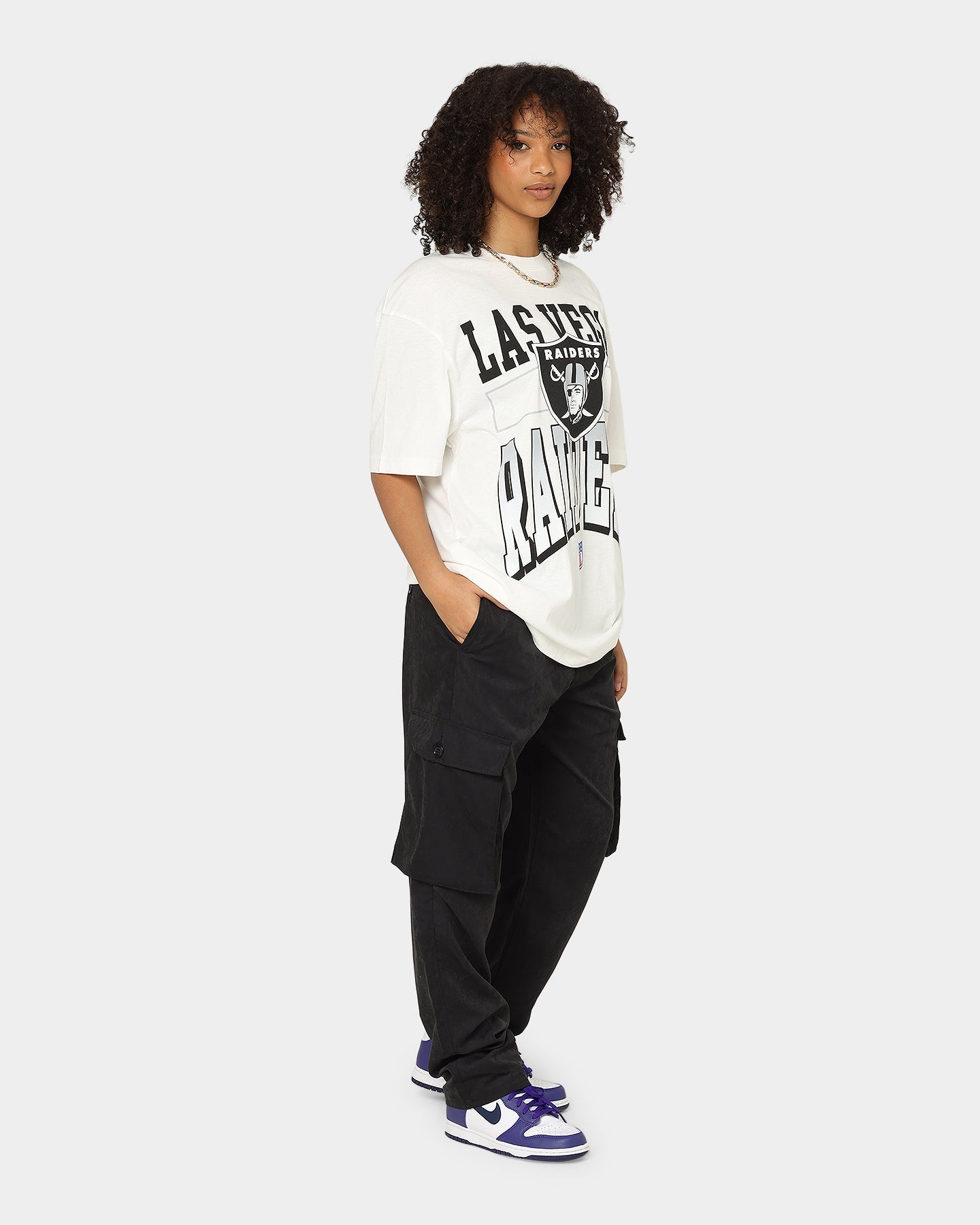 Majestic Athletic Las Vegas Raiders Vintage Sports Graphic T-Shirt Vintage White Style001