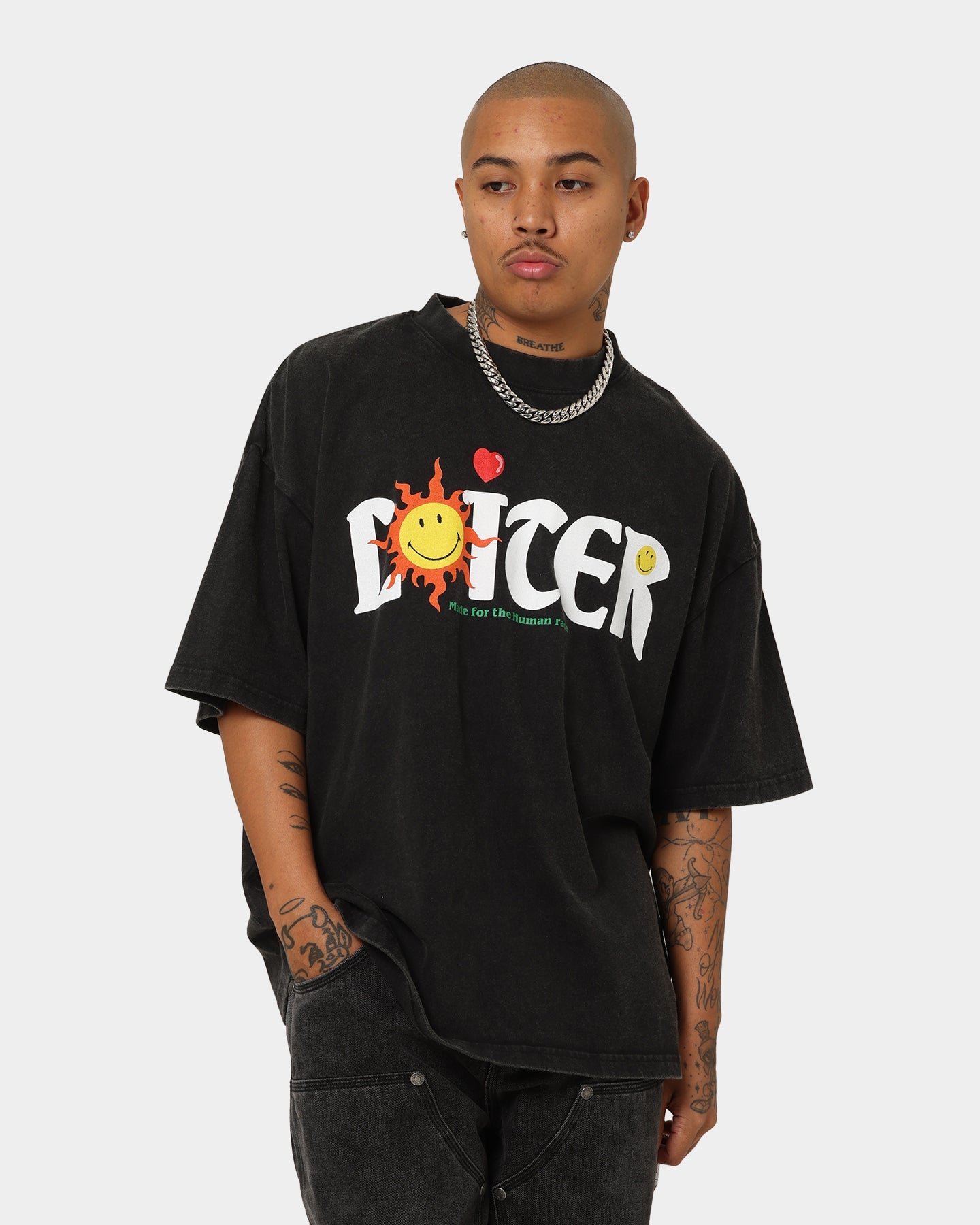 Loiter X Smiley Human Condition Vintage T-Shirt Vintage Black