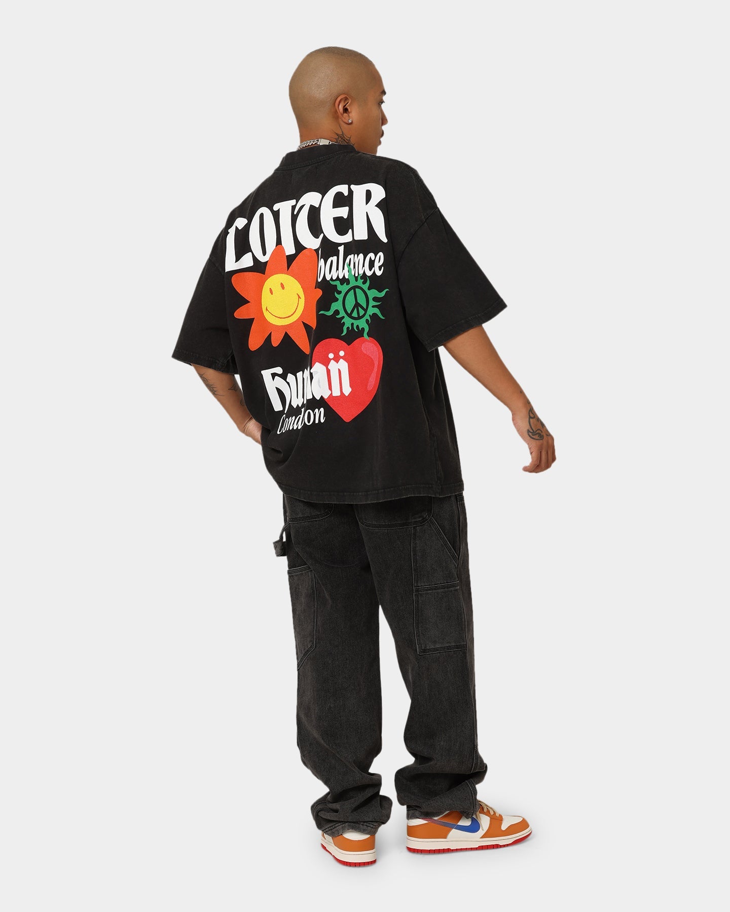 Loiter X Smiley Human Condition Vintage T-Shirt Vintage Black