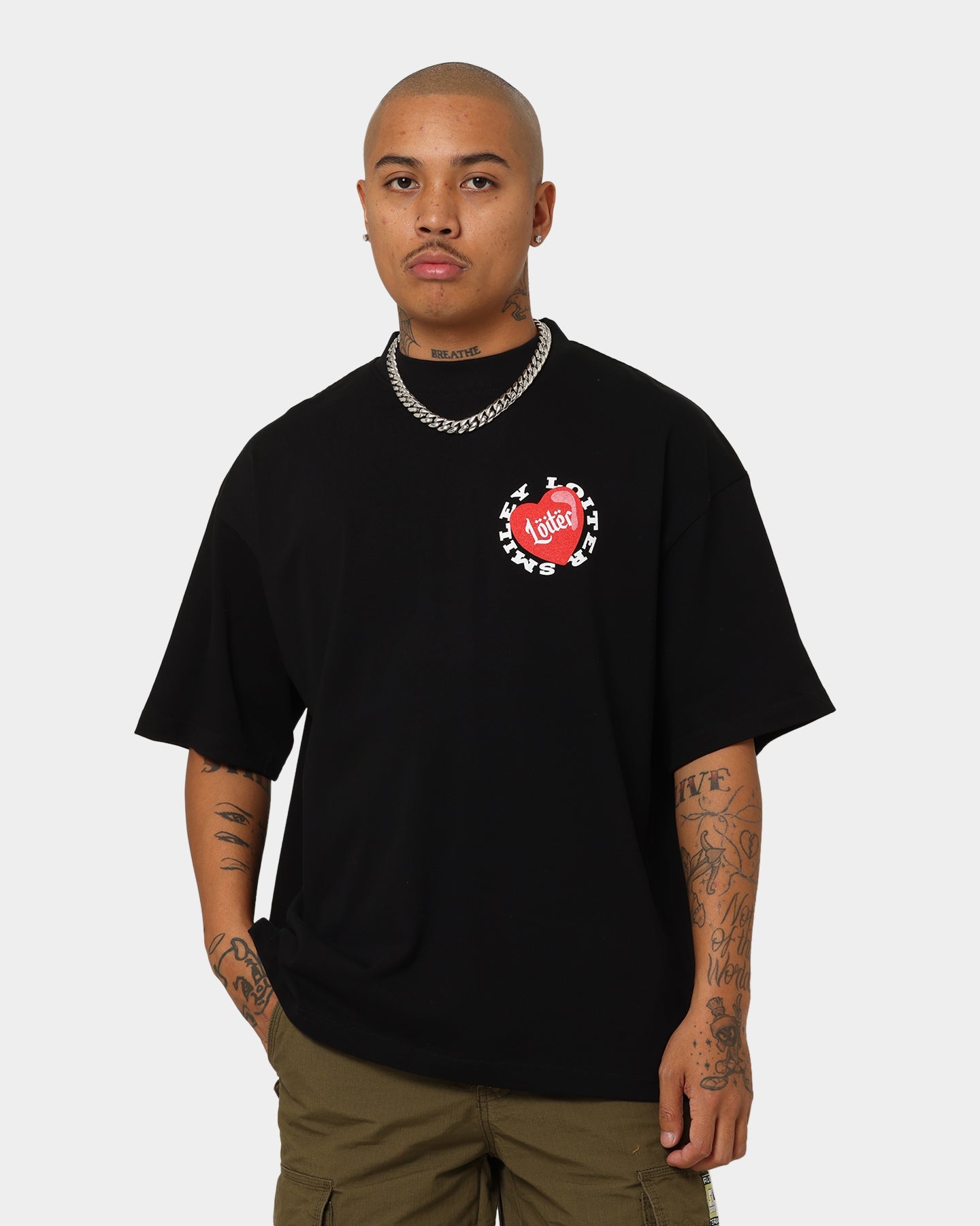 Loiter X Smiley I Heart Loiter T-Shirt Black