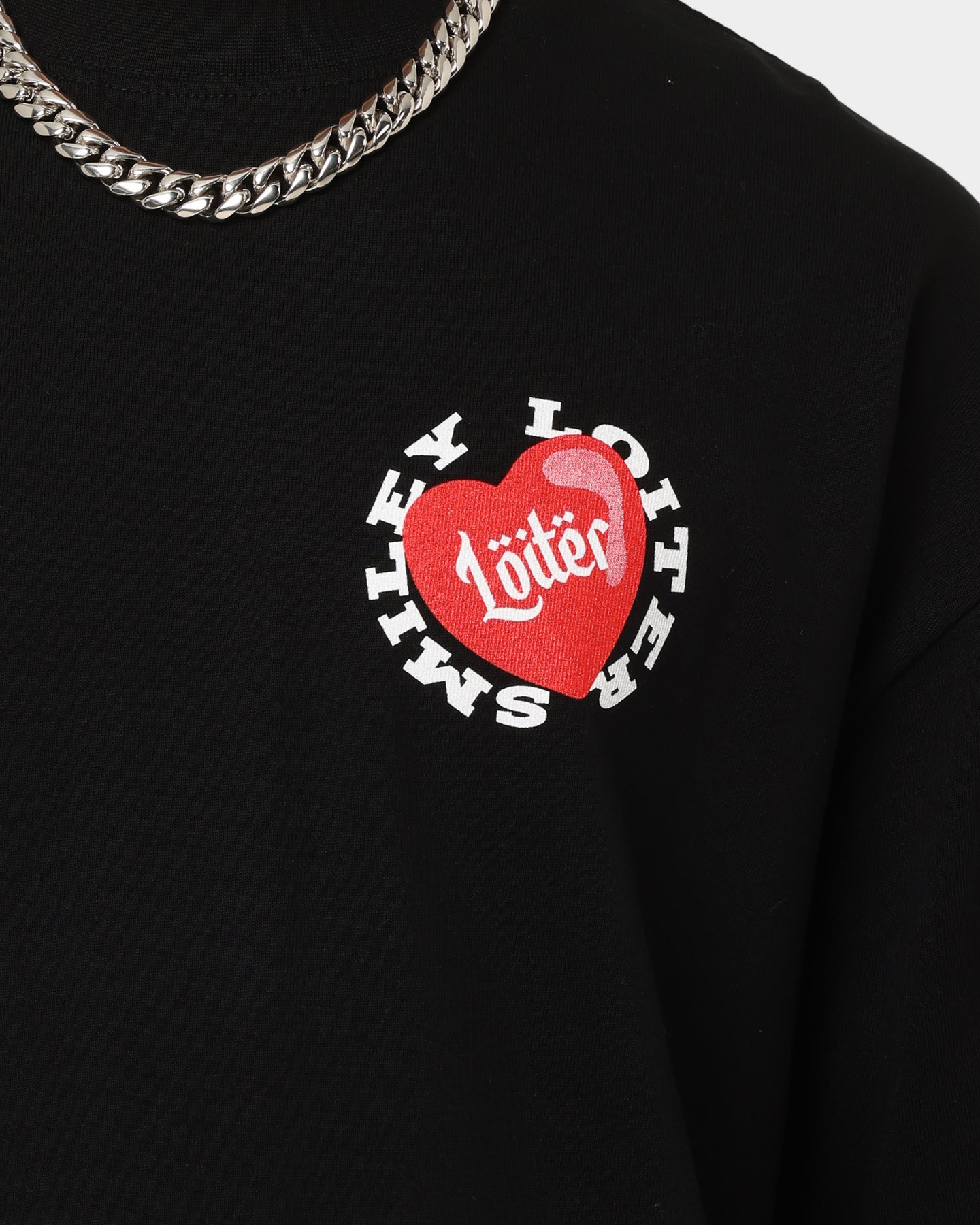 Loiter X Smiley I Heart Loiter T-Shirt Black