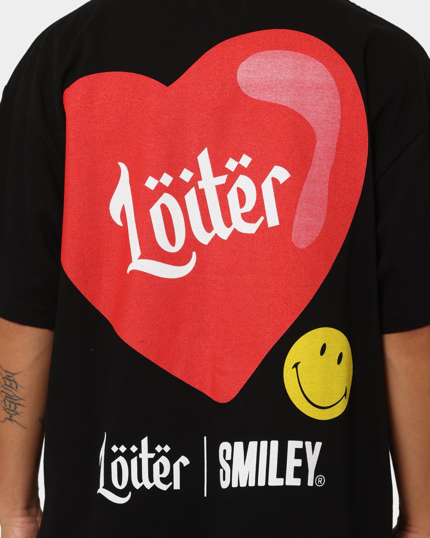 Loiter X Smiley I Heart Loiter T-Shirt Black