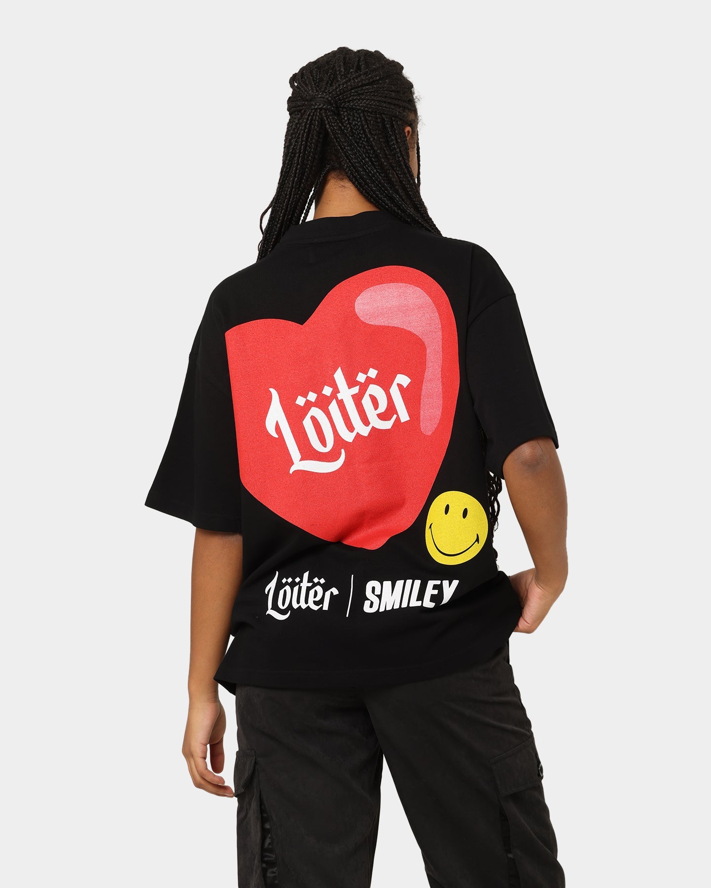 Loiter X Smiley I Heart Loiter T-Shirt Black Style001