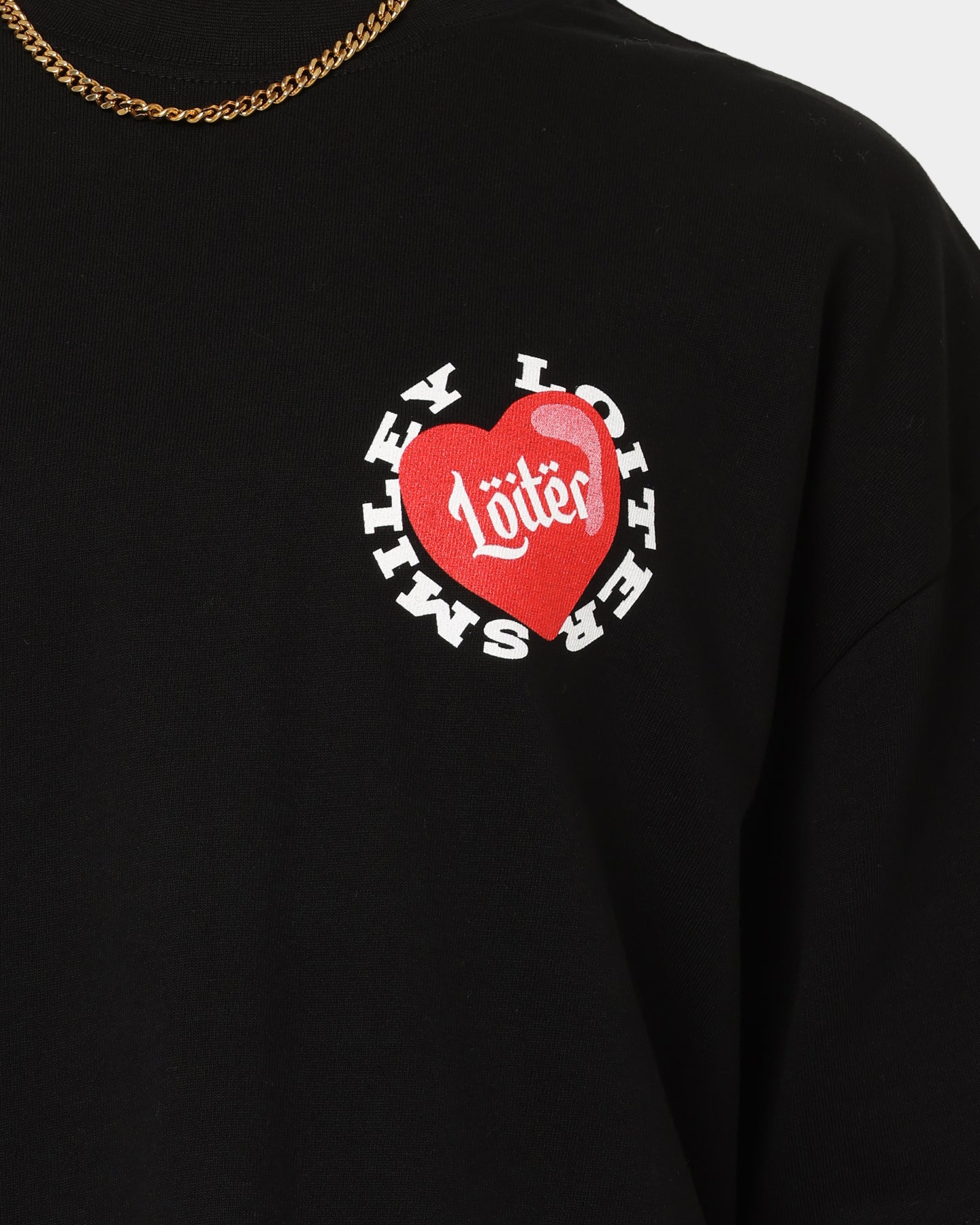 Loiter X Smiley I Heart Loiter T-Shirt Black Style001
