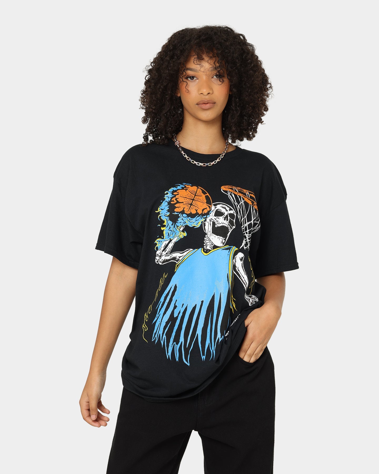 Goat Crew Playoff Skeleton T-Shirt Black/Blue Style001